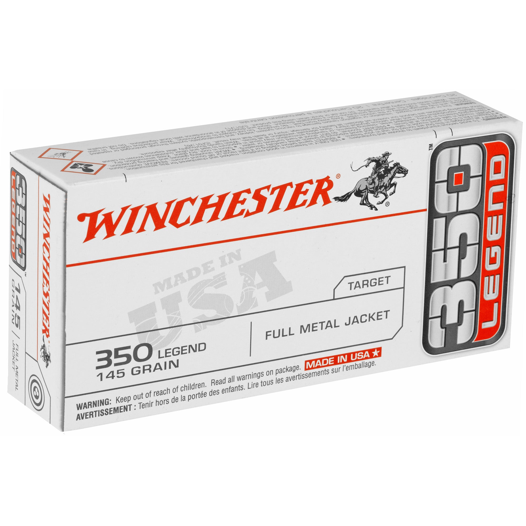 Winchester Ammunition USA 350 Legend 145-Grain Full Metal Jacket Cartridge - 20 Rounds