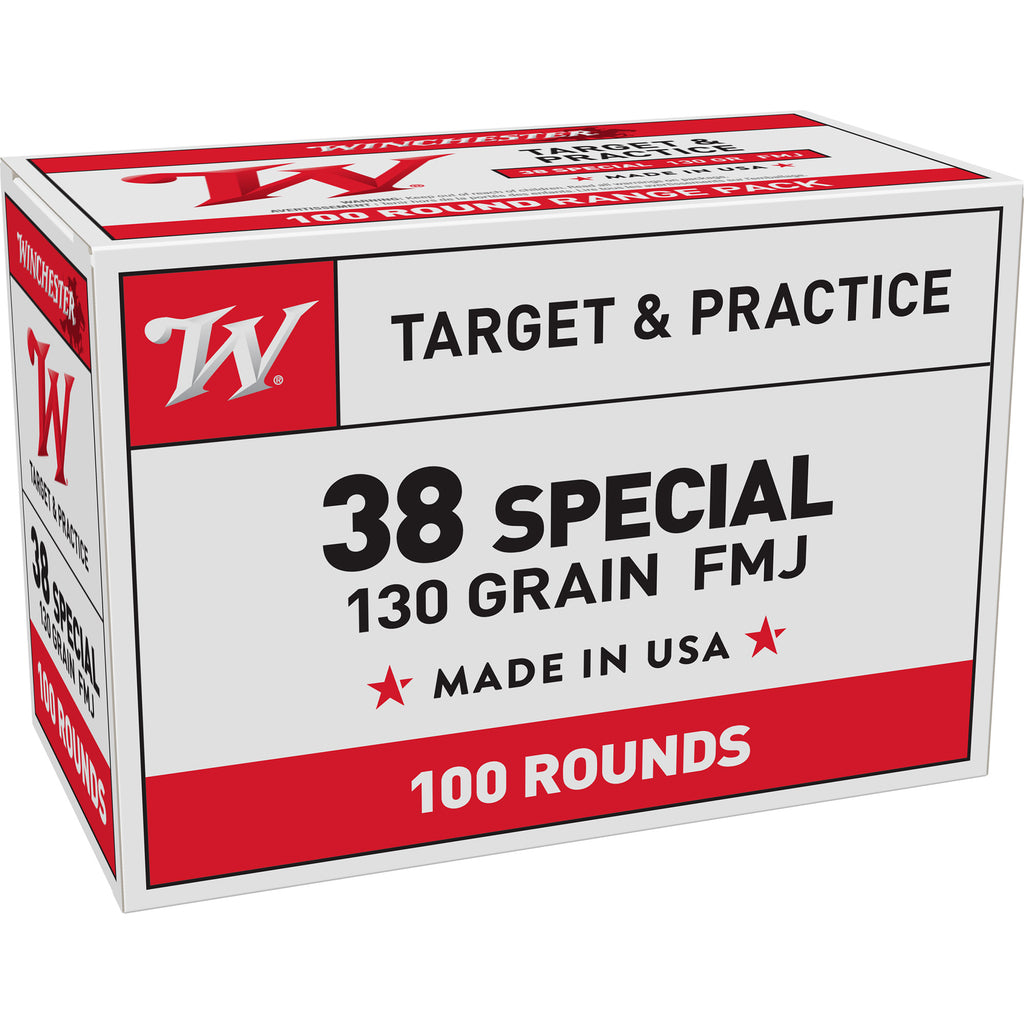 Winchester Ammunition USA White Box .38 Special 130-Grain FMJ — Reliable Full Metal Jacket Ammo for Target Shooting and Personal Defense