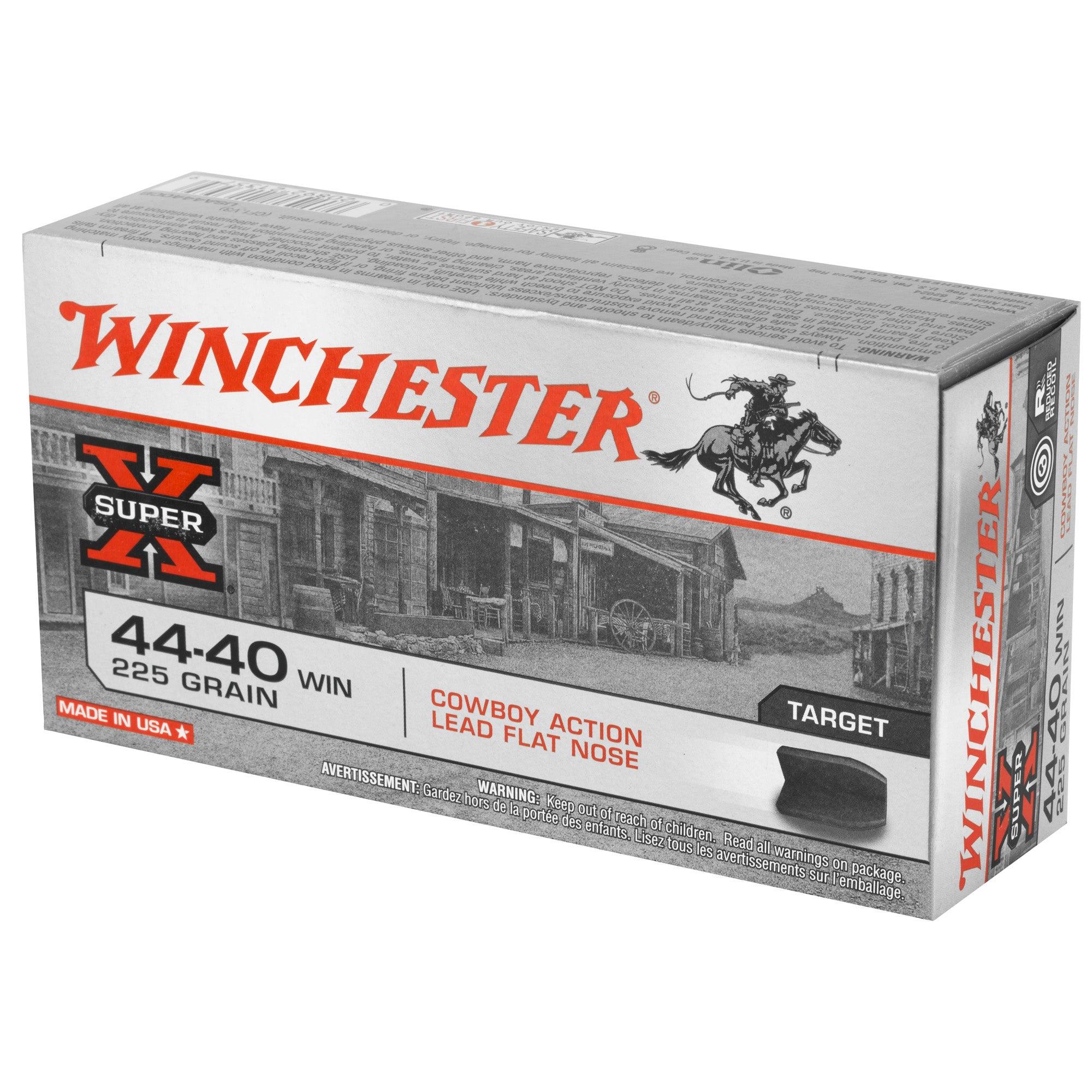 Winchester Ammunition USA 44-40 225-Grain Lead Flat Nose Cartridge (50 Rounds per Box)