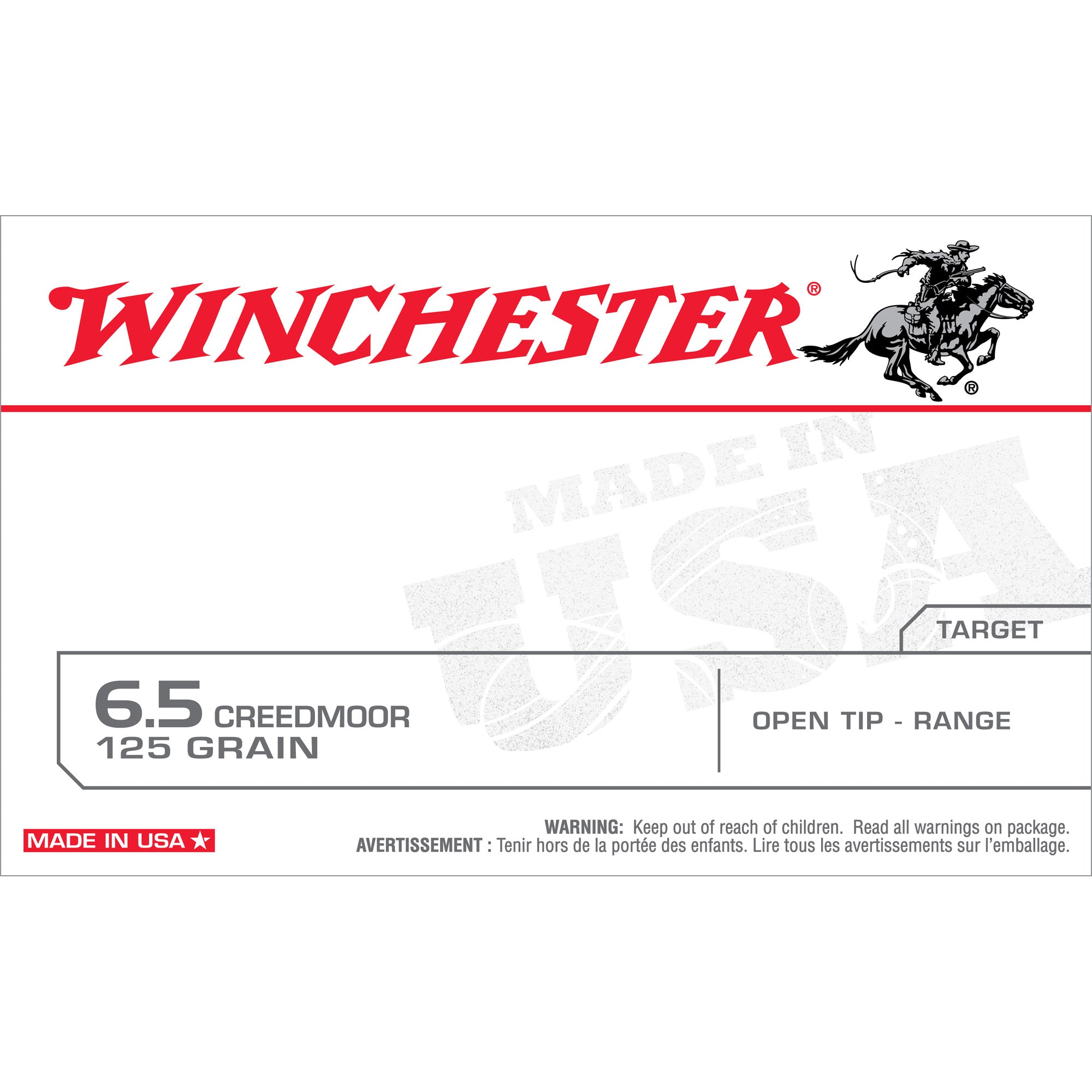 Winchester Ammunition USA 6.5 Creedmoor 125 Grain Hollow Point - 20 Rounds Per Box