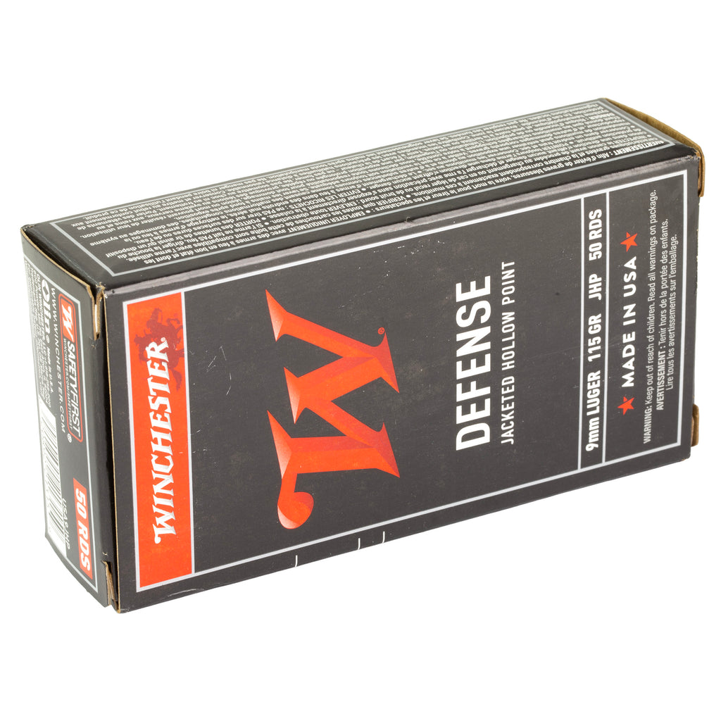 Winchester Ammunition USA 9mm 115-Grain Jacketed Hollow Point - 50 Rounds per Box