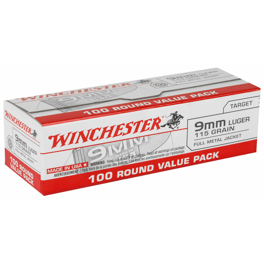 Winchester Ammunition USA 9mm 115-Grain Full Metal Jacket Ammo - 1000 Rounds Case