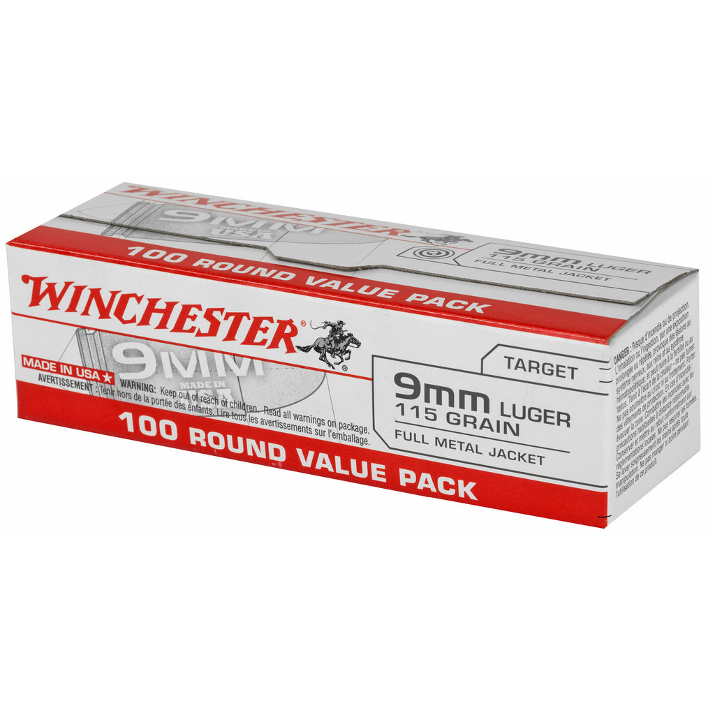 Winchester Ammunition USA 9mm 115-Grain Full Metal Jacket Ammo - 1000 Rounds Case