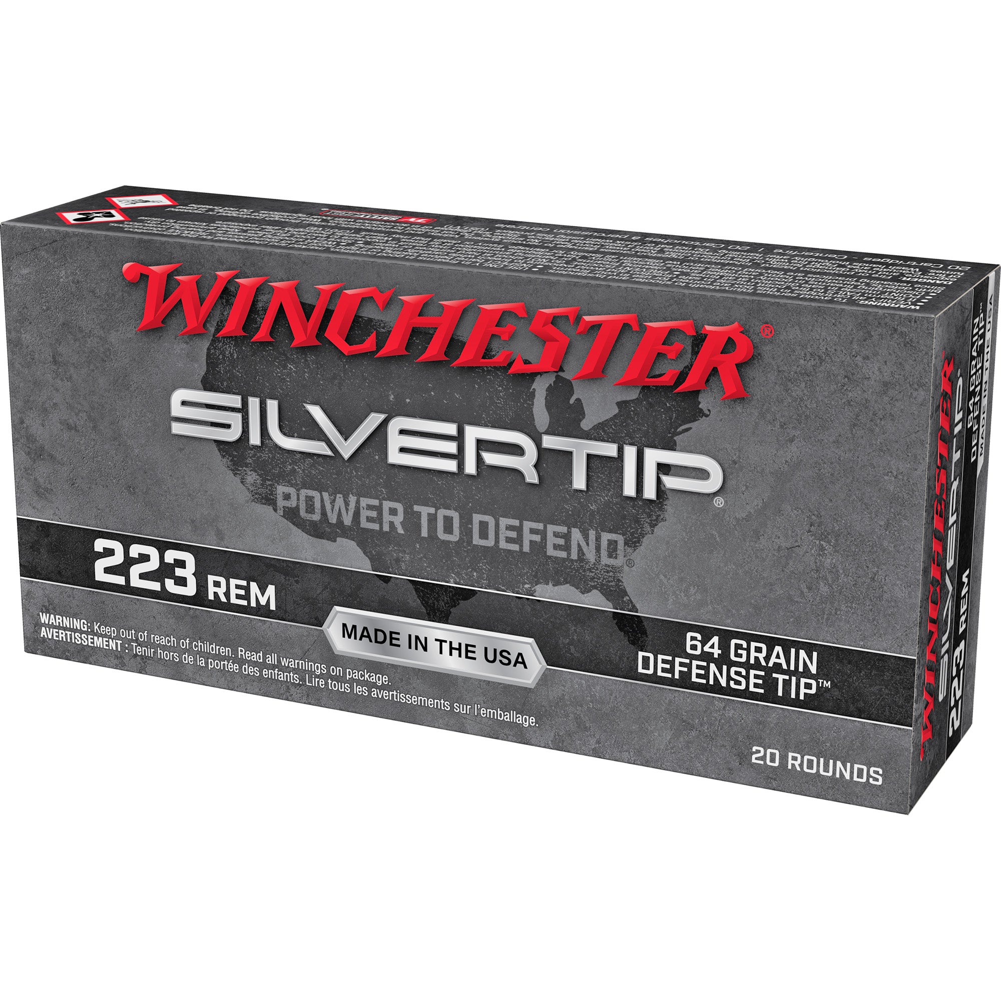 Winchester Ammunition Silvertip .223 Remington 64 Grain Polymer Tip Bullets – 20 Rounds per Box