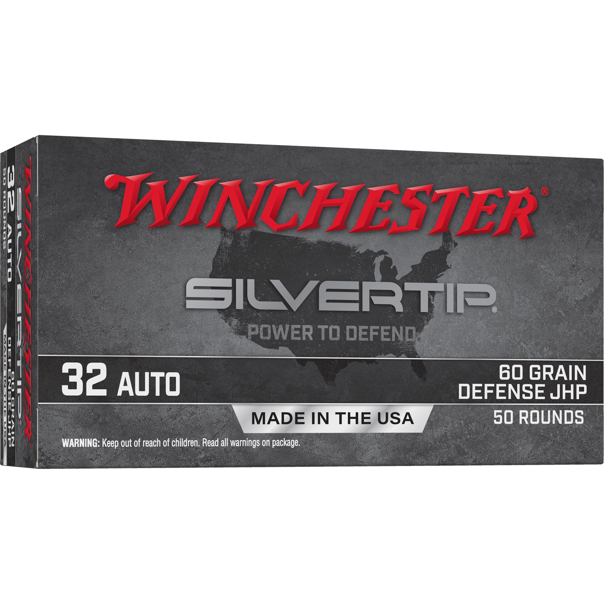 Winchester Ammunition Silvertip .32 Auto 60-Grain Hollow Point Ammunition - 50 Rounds Per Box