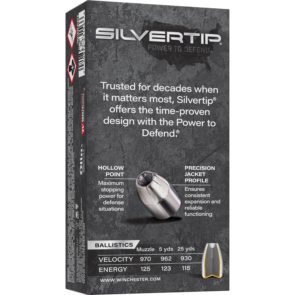 Winchester Ammunition Silvertip .32 Auto 60-Grain Hollow Point Ammunition - 50 Rounds Per Box