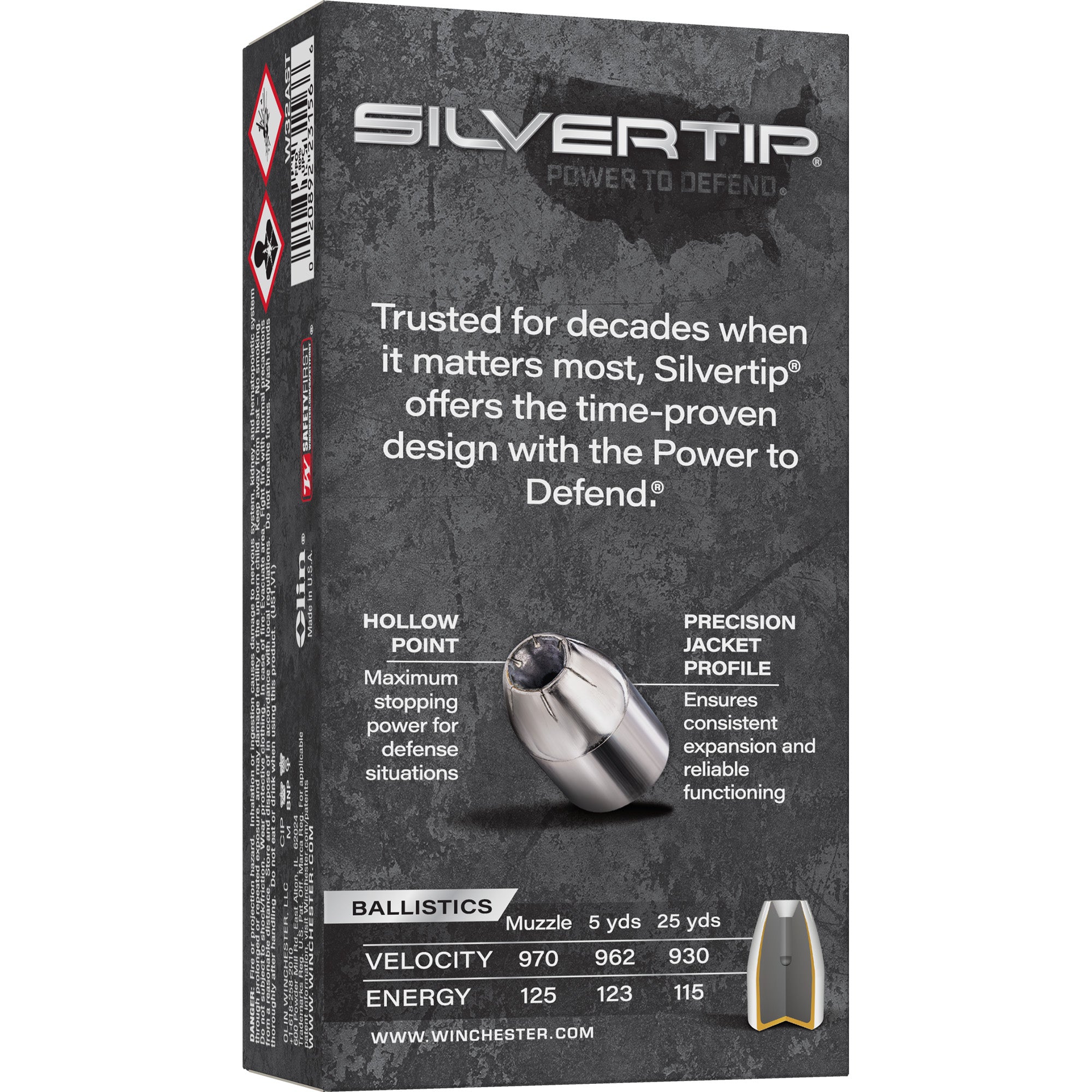 Winchester Ammunition Silvertip .32 Auto 60-Grain Hollow Point Ammunition - 50 Rounds Per Box