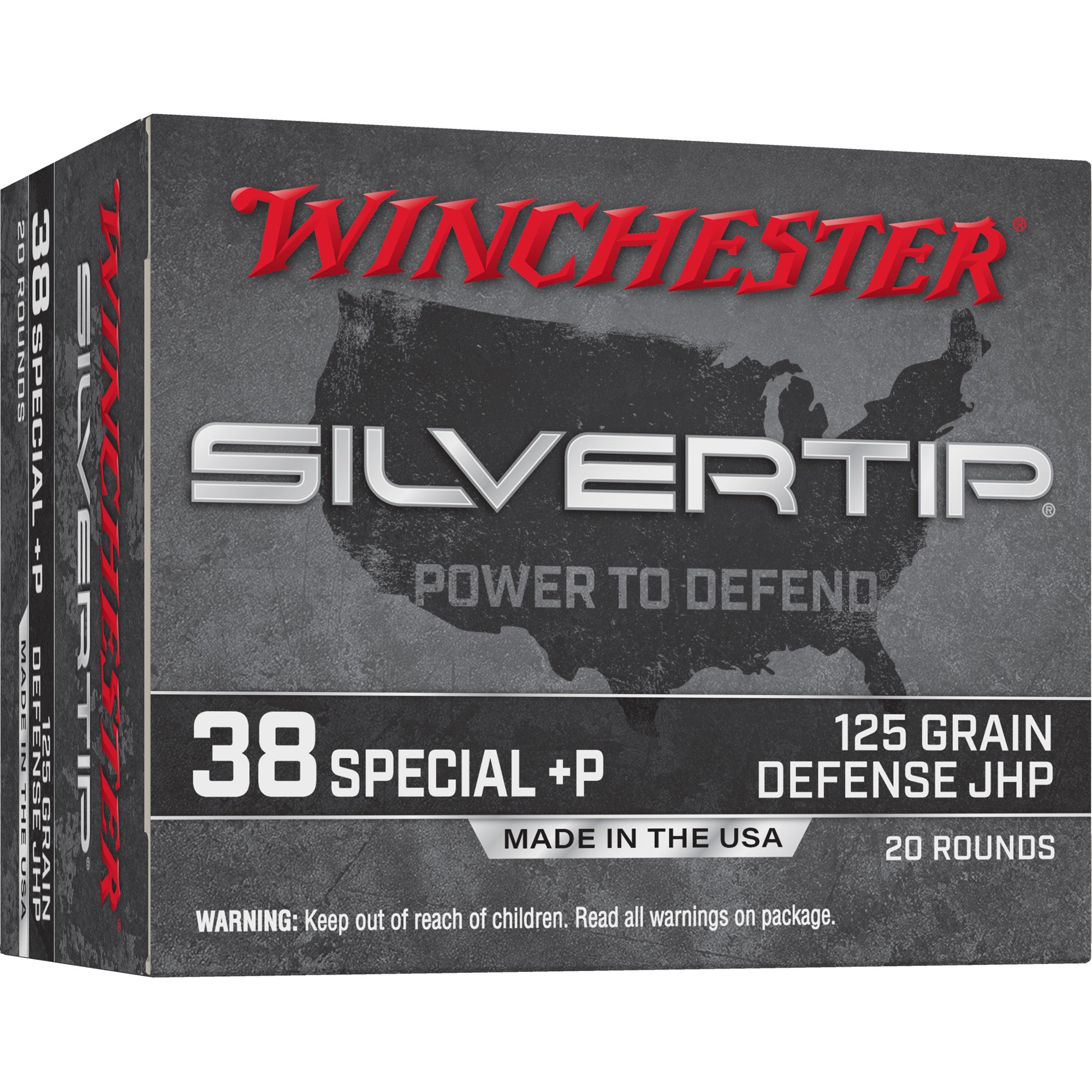 Winchester Ammunition Silvertip 38 Special +P 125 Grain Jacketed Hollow Point Ammunition (20 Rounds per Box)