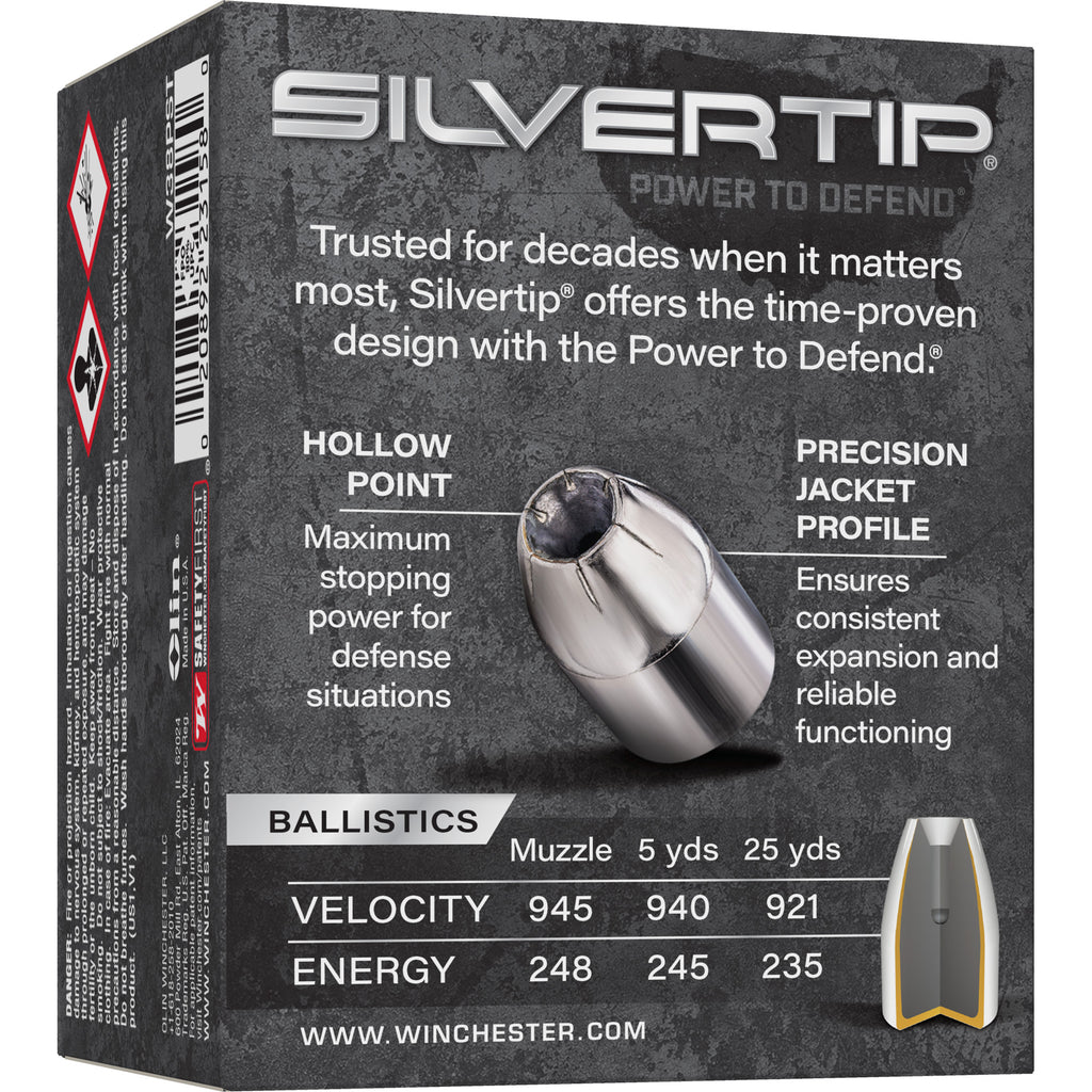 Winchester Ammunition Silvertip 38 Special +P 125 Grain Jacketed Hollow Point Ammunition (20 Rounds per Box)
