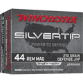 Winchester Ammunition Silvertip 44 Magnum 210 Grain Hollow Point Ammo - 20 Rounds