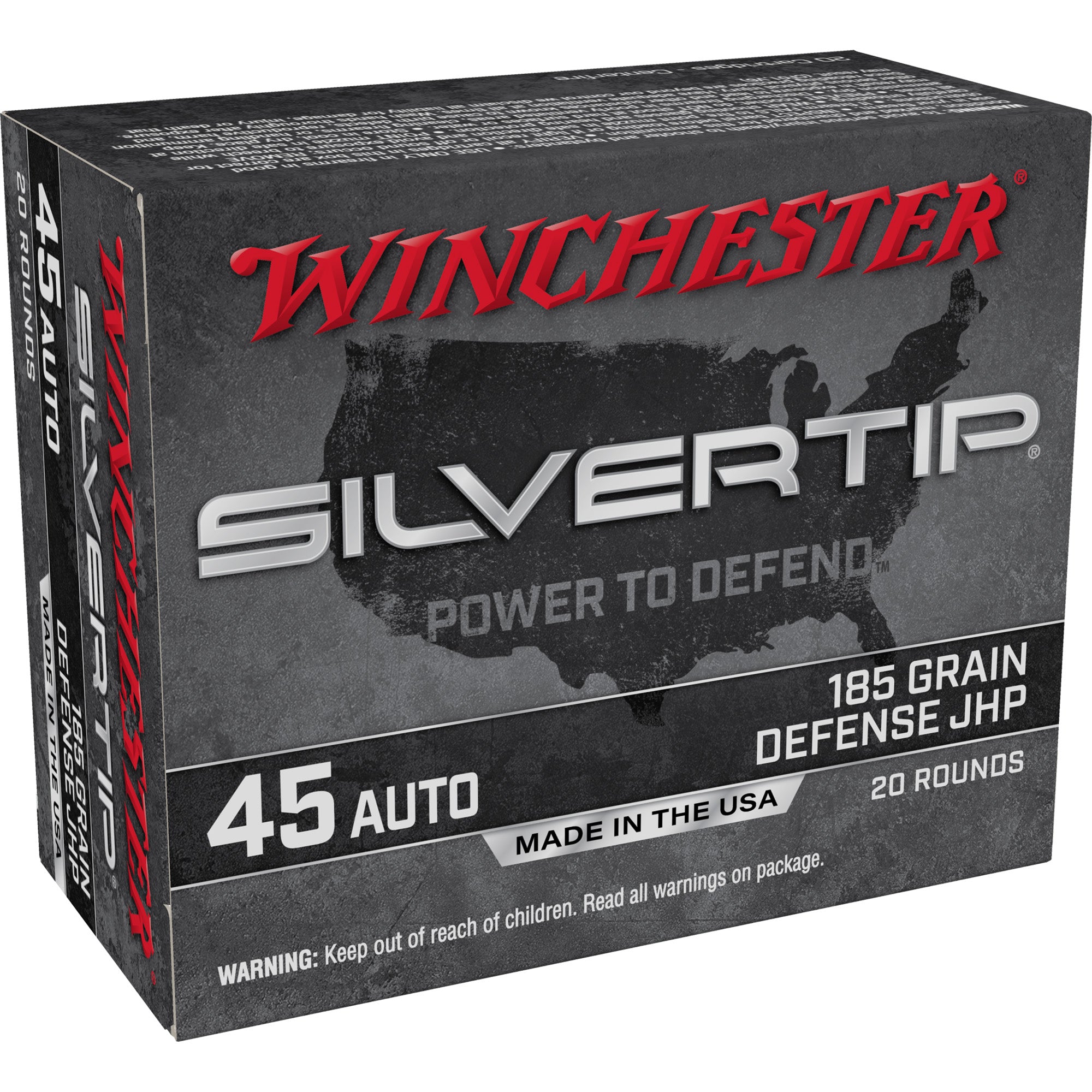 Winchester Ammunition Silvertip 45 ACP 185-Grain Hollow Point Ammunition