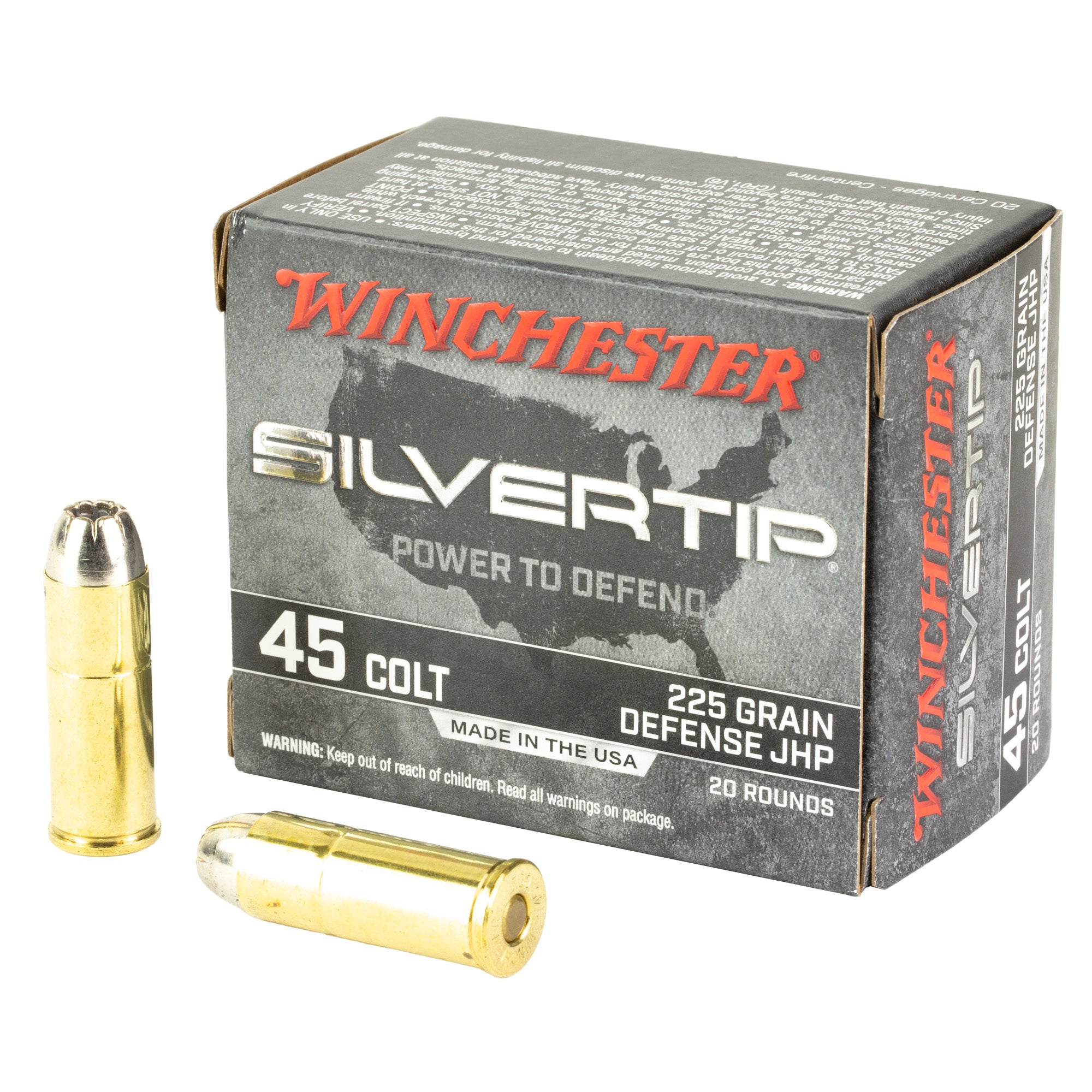 Winchester Ammunition Silvertip 45 Colt Hollow Point 225 Grain - 20 Rounds Per Box