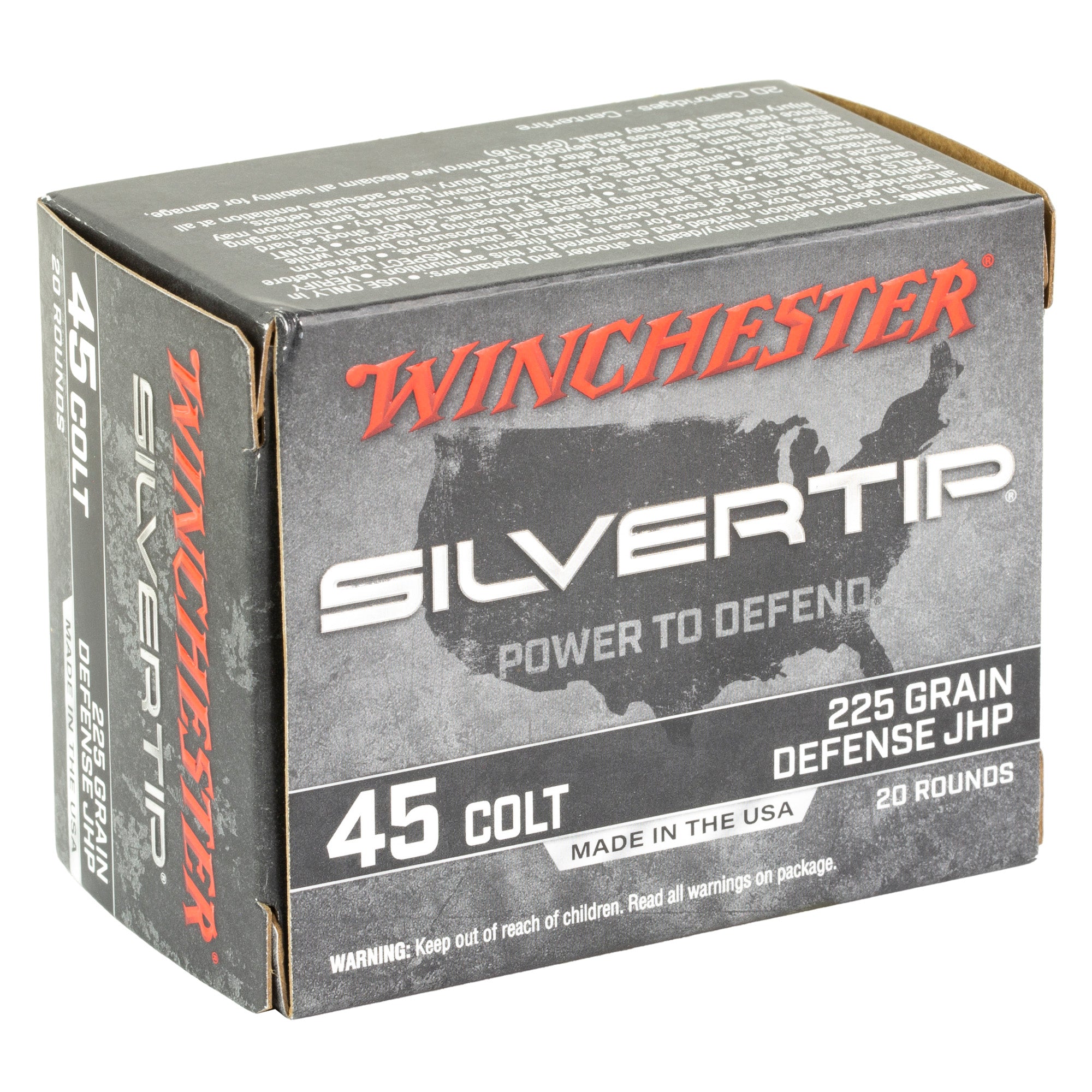 Winchester Ammunition Silvertip 45 Colt Hollow Point 225 Grain - 20 Rounds Per Box