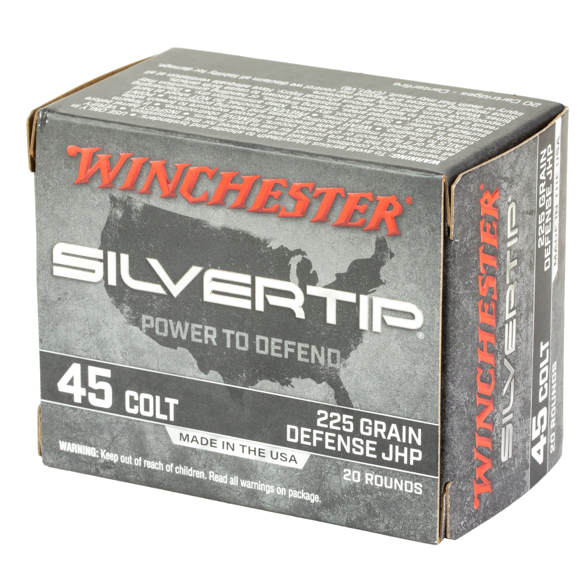 Winchester Ammunition Silvertip 45 Colt Hollow Point 225 Grain - 20 Rounds Per Box
