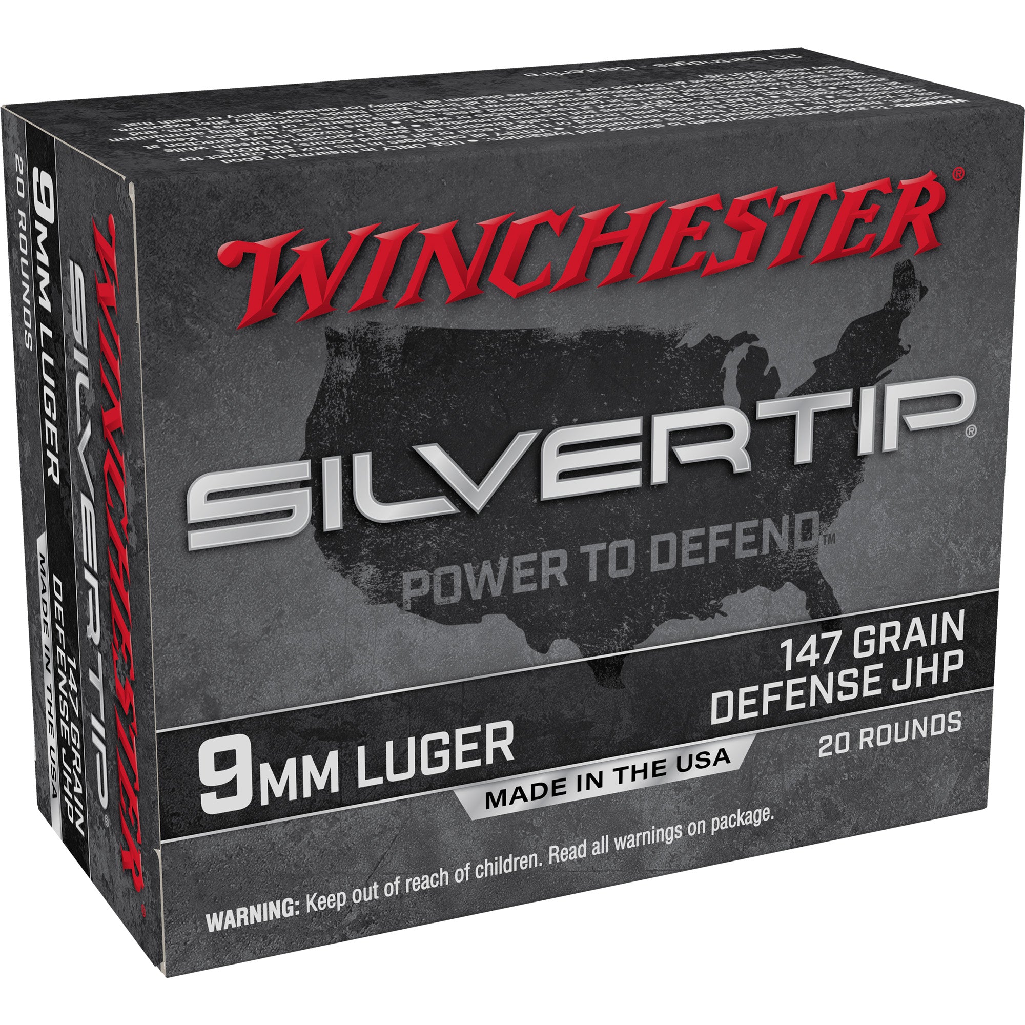 Winchester Ammunition Silvertip 9mm 147 Grain Hollow Point - 20 Rounds per Box, 200 Rounds per Case