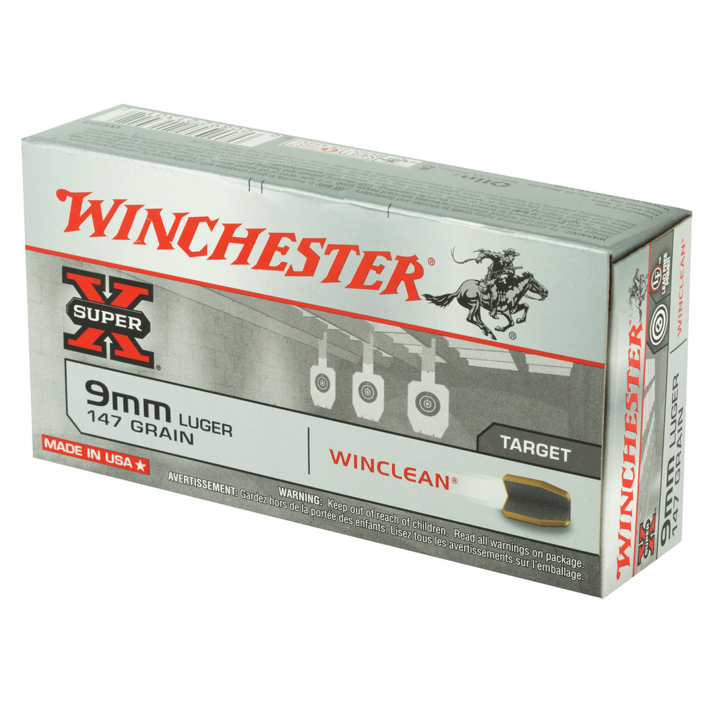 Winchester Ammunition Power Point 147 Grain 9mm Brass Enclosed Base Cartridges - 50 Rounds per Box