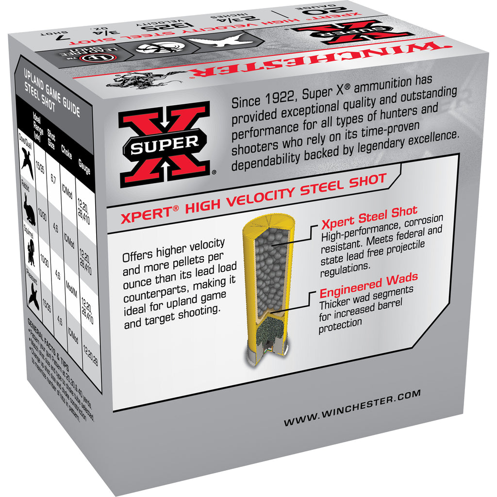 Winchester Ammunition Xpert Target 20 Gauge 2.75-inch Steel Shot, #7, 3/4 oz, 25 Rounds