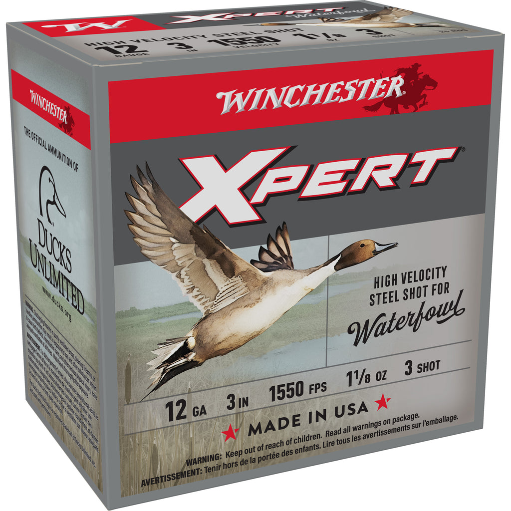 Winchester Ammunition Xpert Steel 12 Gauge #3 Steel Shot - 1 1/8 oz, Box of 25