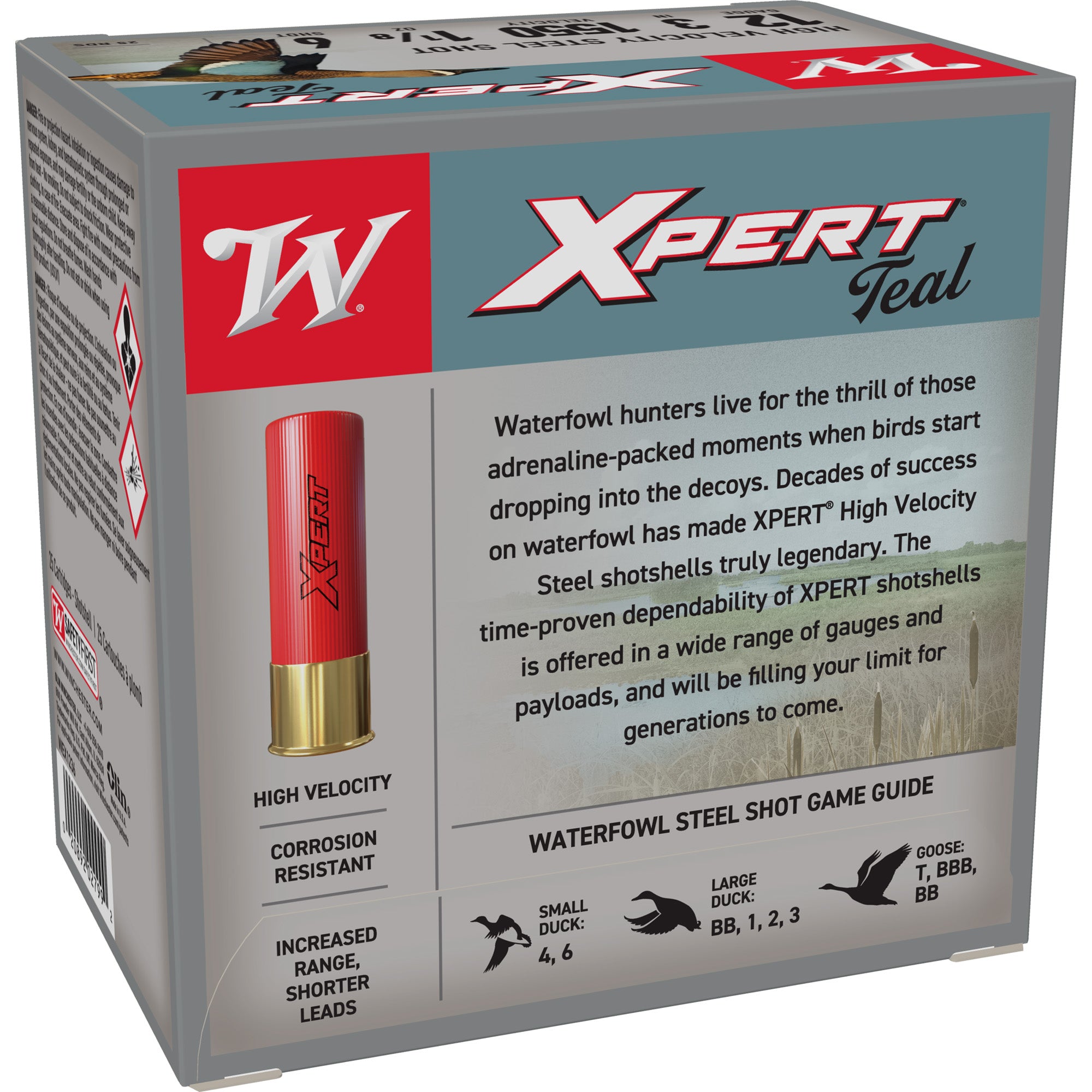 Winchester Ammunition XPERT Steel 12 Gauge 3-inch #6 Steel Shotshells - 1 1/8 oz, 25/Box