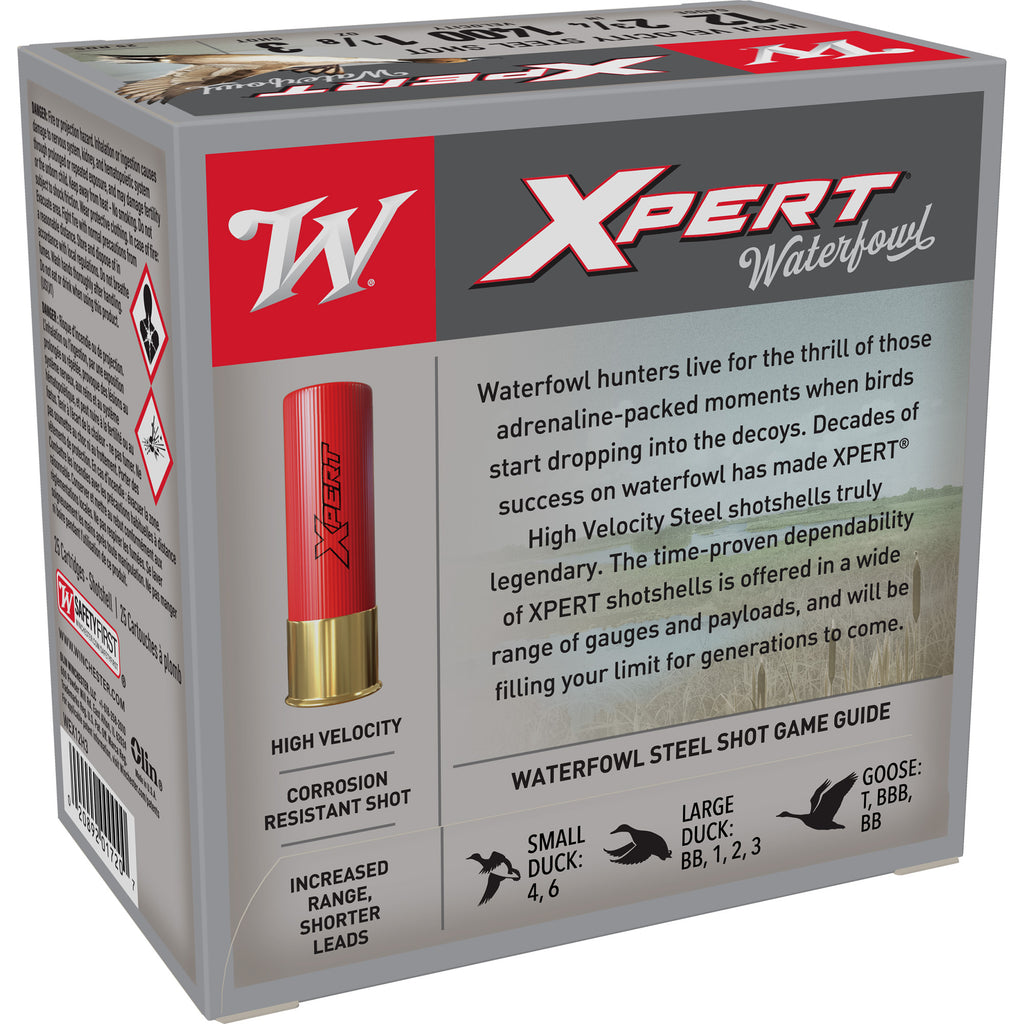 Winchester Ammunition Xpert Steel 12 Gauge #3 Steel Shot, 1 1/8 oz, 25 Rounds Box