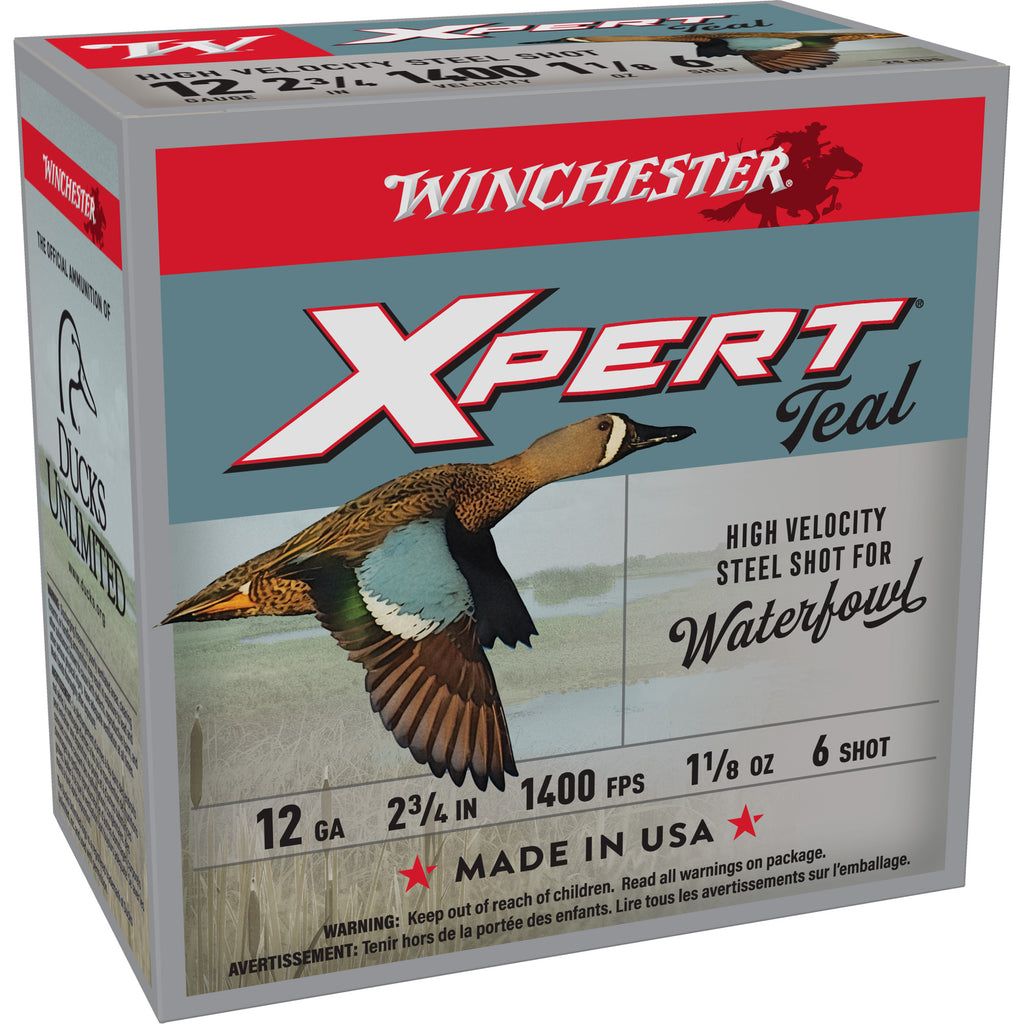 Winchester Ammunition XPERT Steel 12 Gauge 2.75-inch #6 Steel Shotshells - 1 1/8 oz, Pack of 25