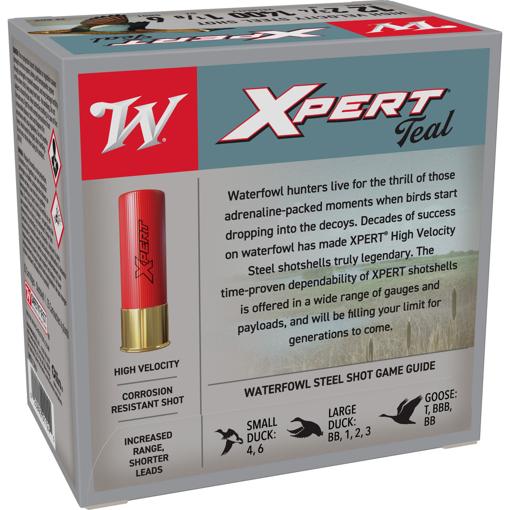 Winchester Ammunition XPERT Steel 12 Gauge 2.75-inch #6 Steel Shotshells - 1 1/8 oz, Pack of 25
