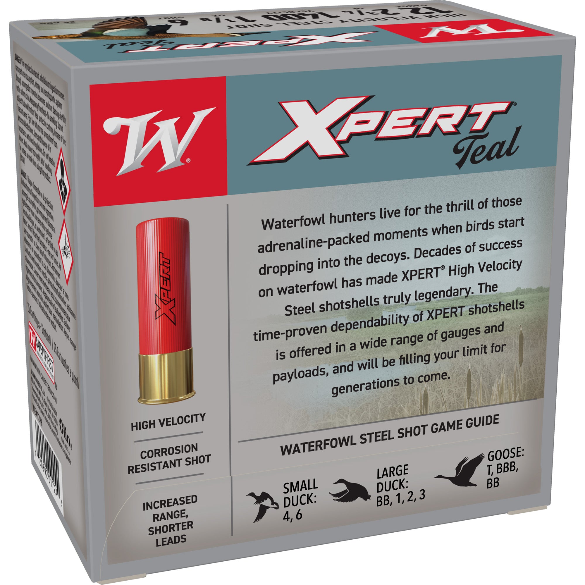 Winchester Ammunition XPERT Steel 12 Gauge 2.75-inch #6 Steel Shotshells - 1 1/8 oz, Pack of 25