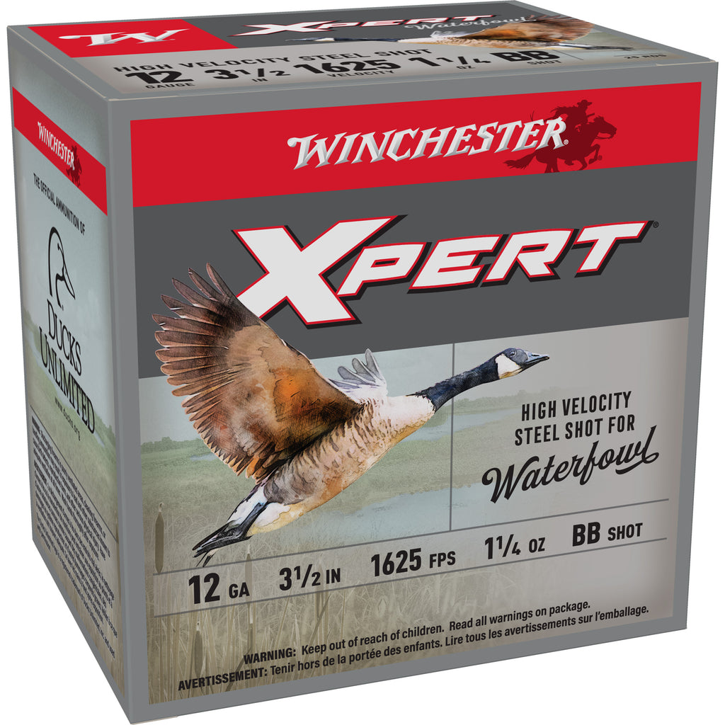 Winchester Ammunition Xpert HI-Velocity Steel 12 Gauge 3.5-inch BB Shot, 1 1/4 oz, Box of 25