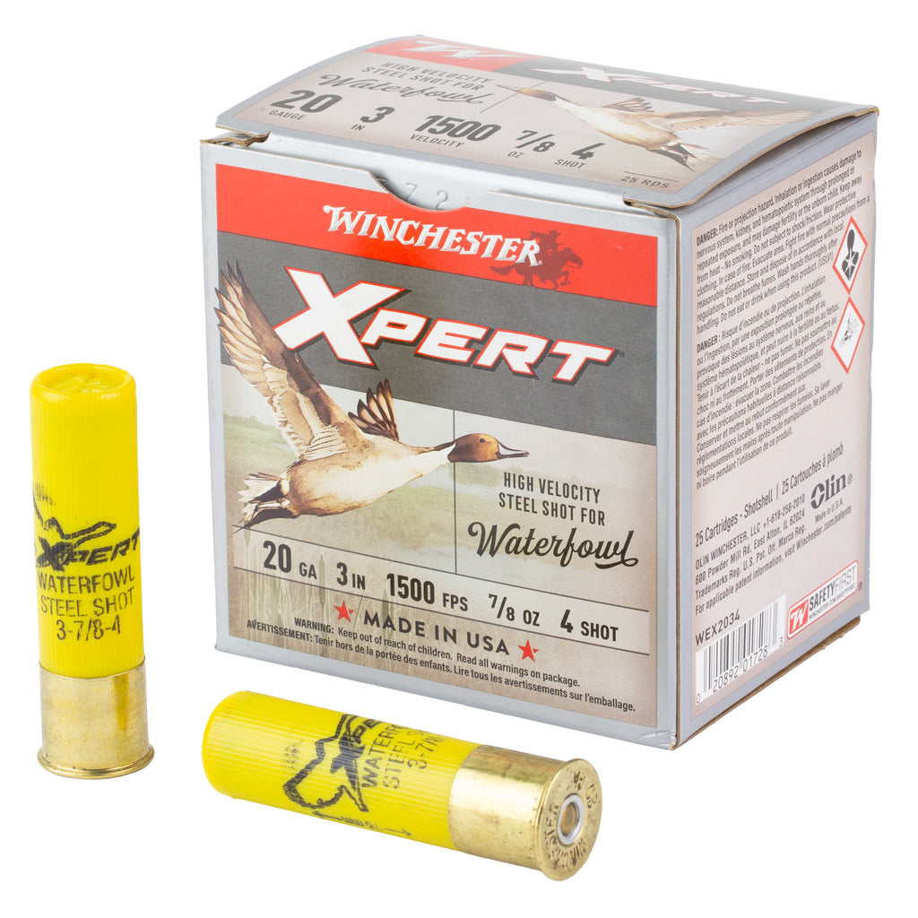 Winchester Ammunition Xpert Steel WF 20 Gauge 3 #4 Shotshells, 7/8 oz, 25 Rounds