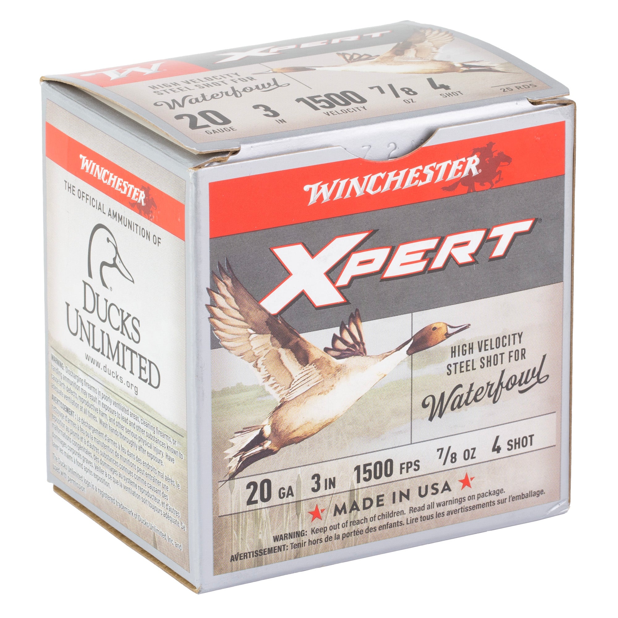 Winchester Ammunition Xpert Steel WF 20 Gauge 3 #4 Shotshells, 7/8 oz, 25 Rounds