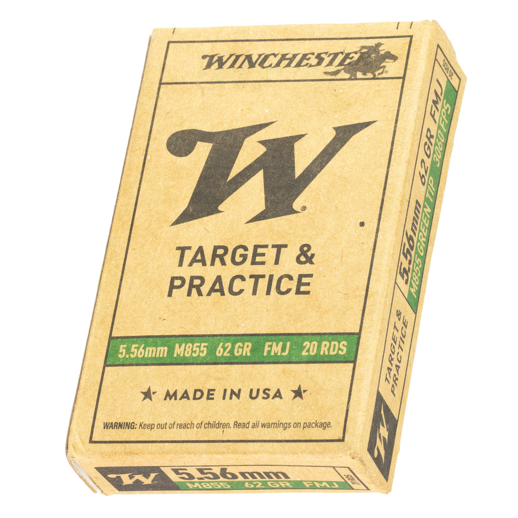 Winchester Ammunition M855 62 Grain Full Metal Jacket 5.56 NATO Rifle Ammunition - 20 Rounds per Box