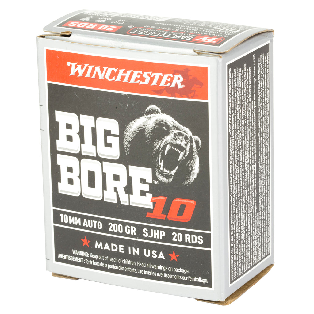 Winchester Ammunition Big Bore 10mm 200-Grain Jacketed Soft Point Ammo – Reliable Performance for Hunting and Personal Defense
