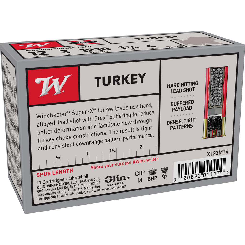 Winchester Ammunition Power Point 12 Gauge Shotshells, 3-Inch, 1.875 Ounce, #4 Grain, 10 Rounds per Box