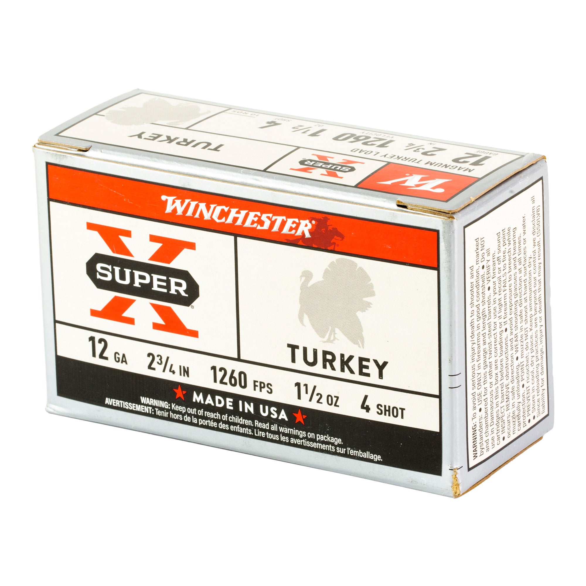 Winchester Ammunition Power Point 12 Gauge #4 Shotshells - 1.5 oz, Pack of 10