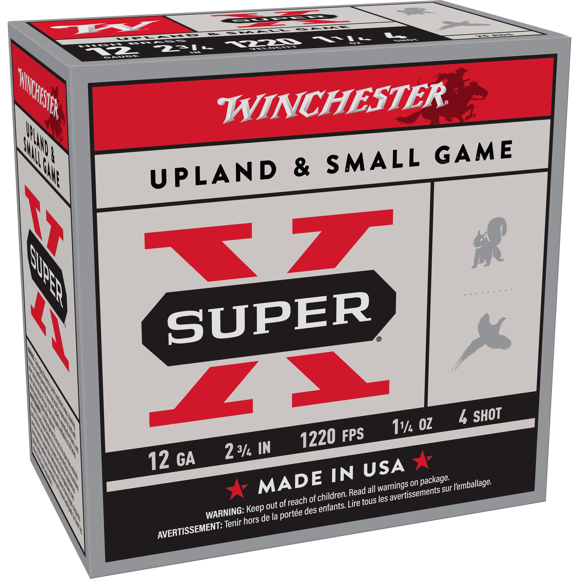 Winchester Ammunition Power Point 12 Gauge 2-3/4 inch #4 Lead Shotshells (25 Rounds per Box)