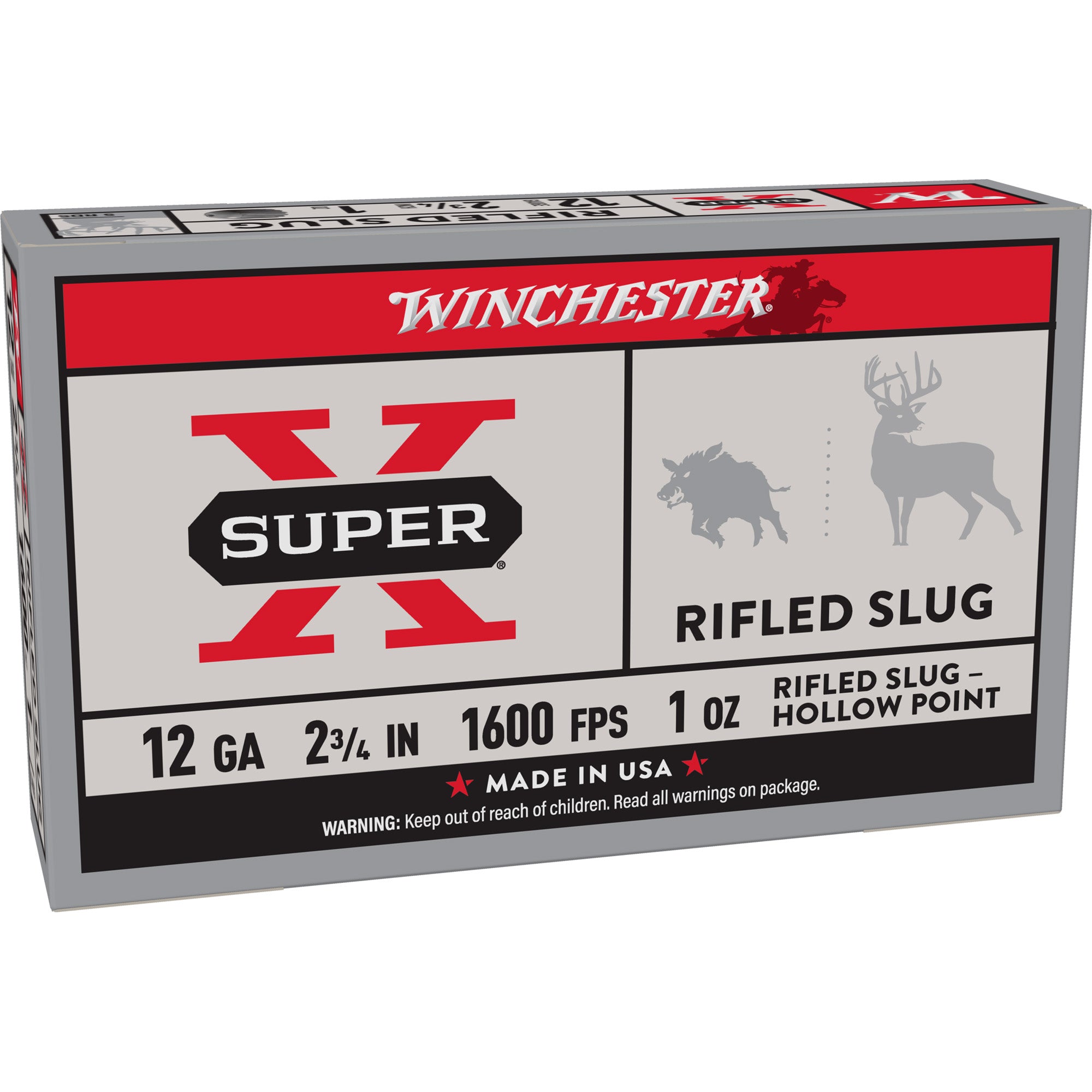 Winchester Ammunition Power Point 12 Gauge 2.75-inch Rifled Slug - 1 oz, Box of 5