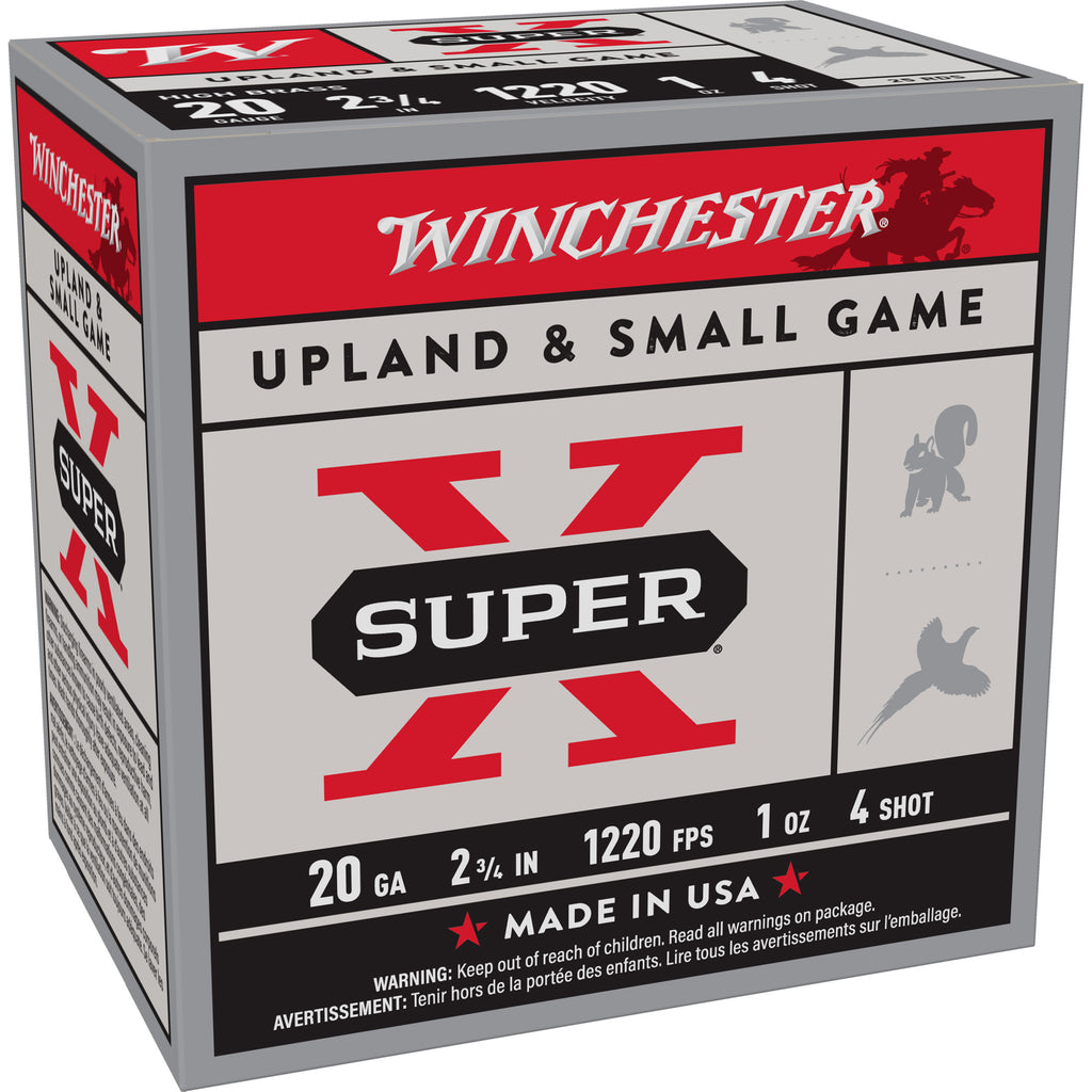 Winchester Ammunition Power Point 20 Gauge Shotshells, 2¾ Inch, #4 Shot, 1 oz, 25 Rounds per Box