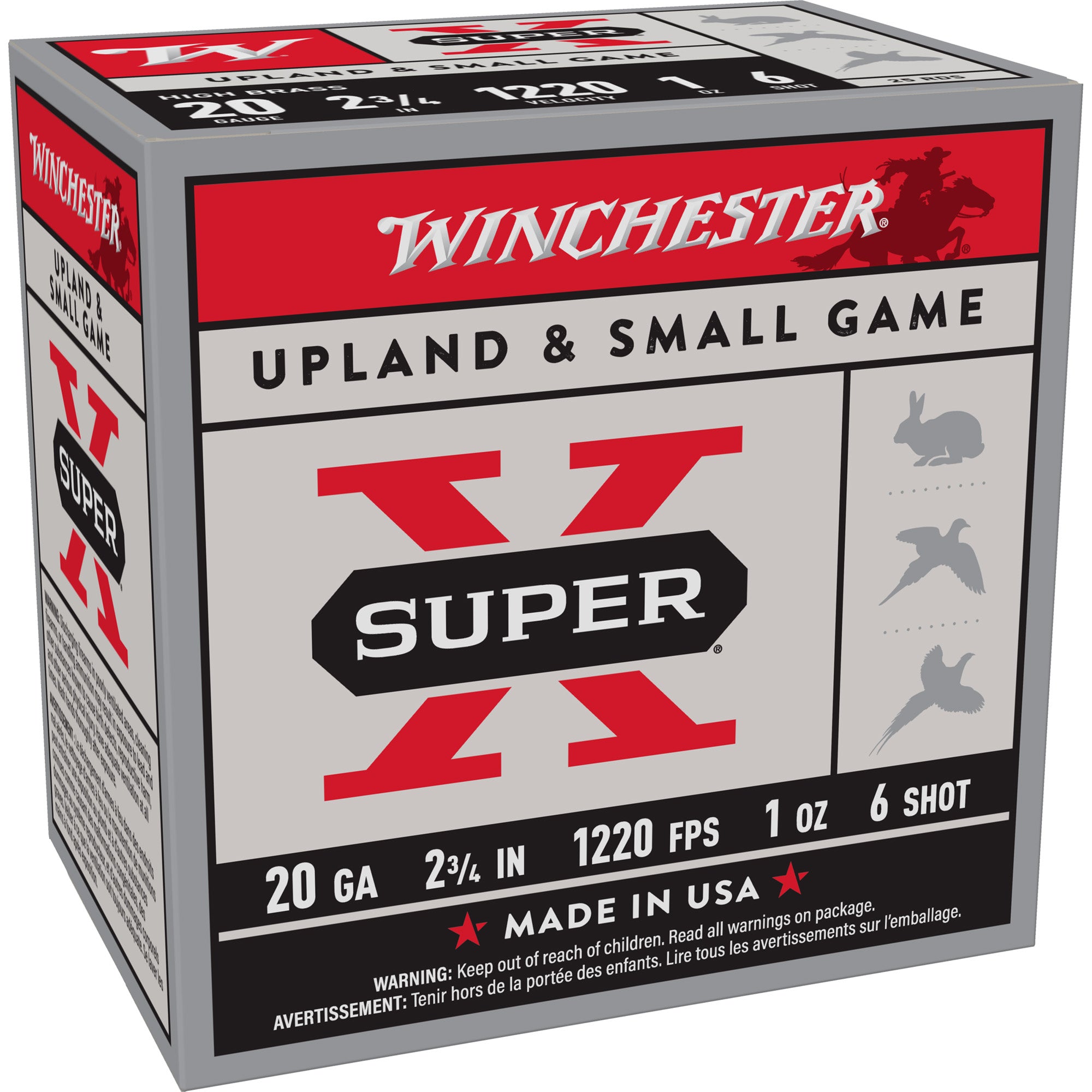 Winchester Ammunition Power Point 20 Gauge Shotshells, 1 oz #6, 2 3/4 Dram, 25/Box