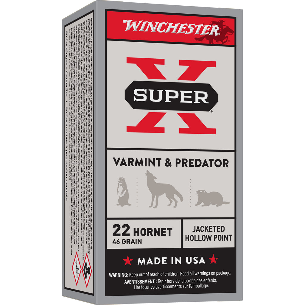 Winchester Ammunition Power Point .22 Hornet Hollow Point Ammo - 46 Grain, Box of 50