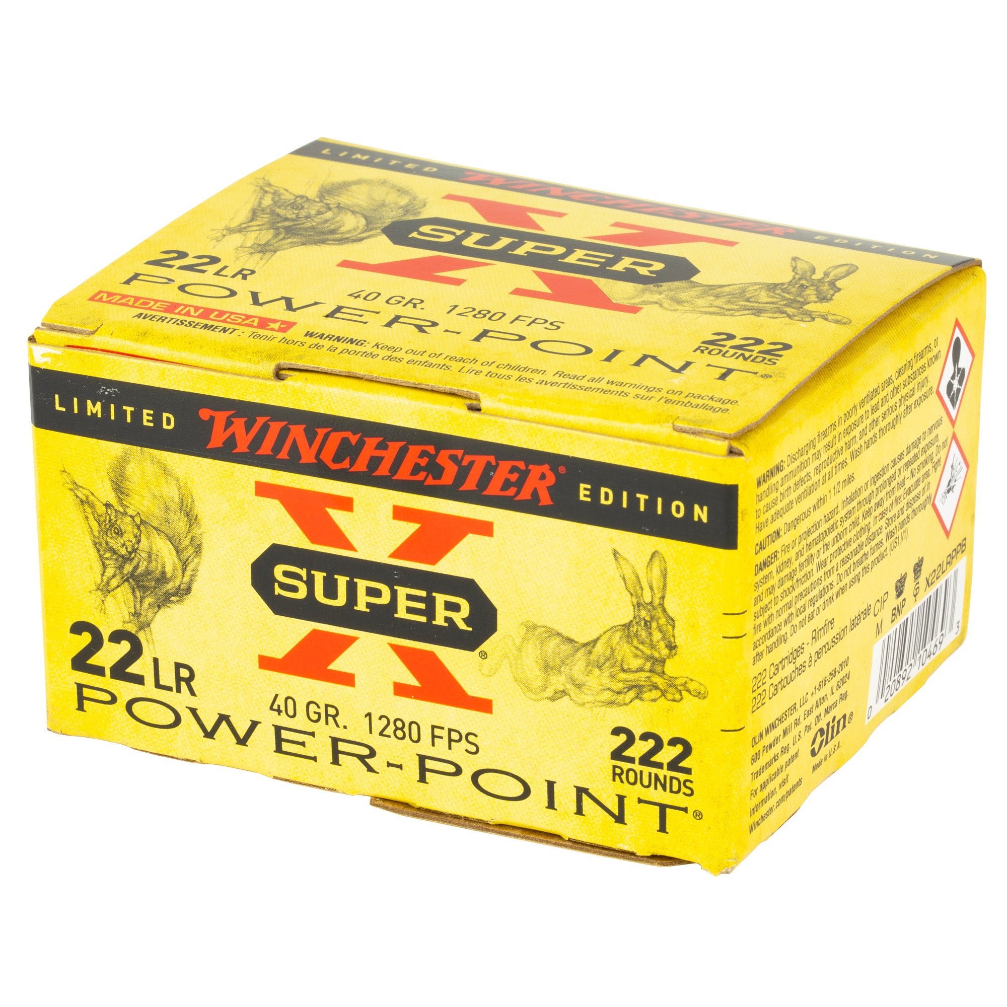 Winchester Ammunition Power Point 22 LR 40-Grain Lead Hollow Point - 222 Rounds per Box