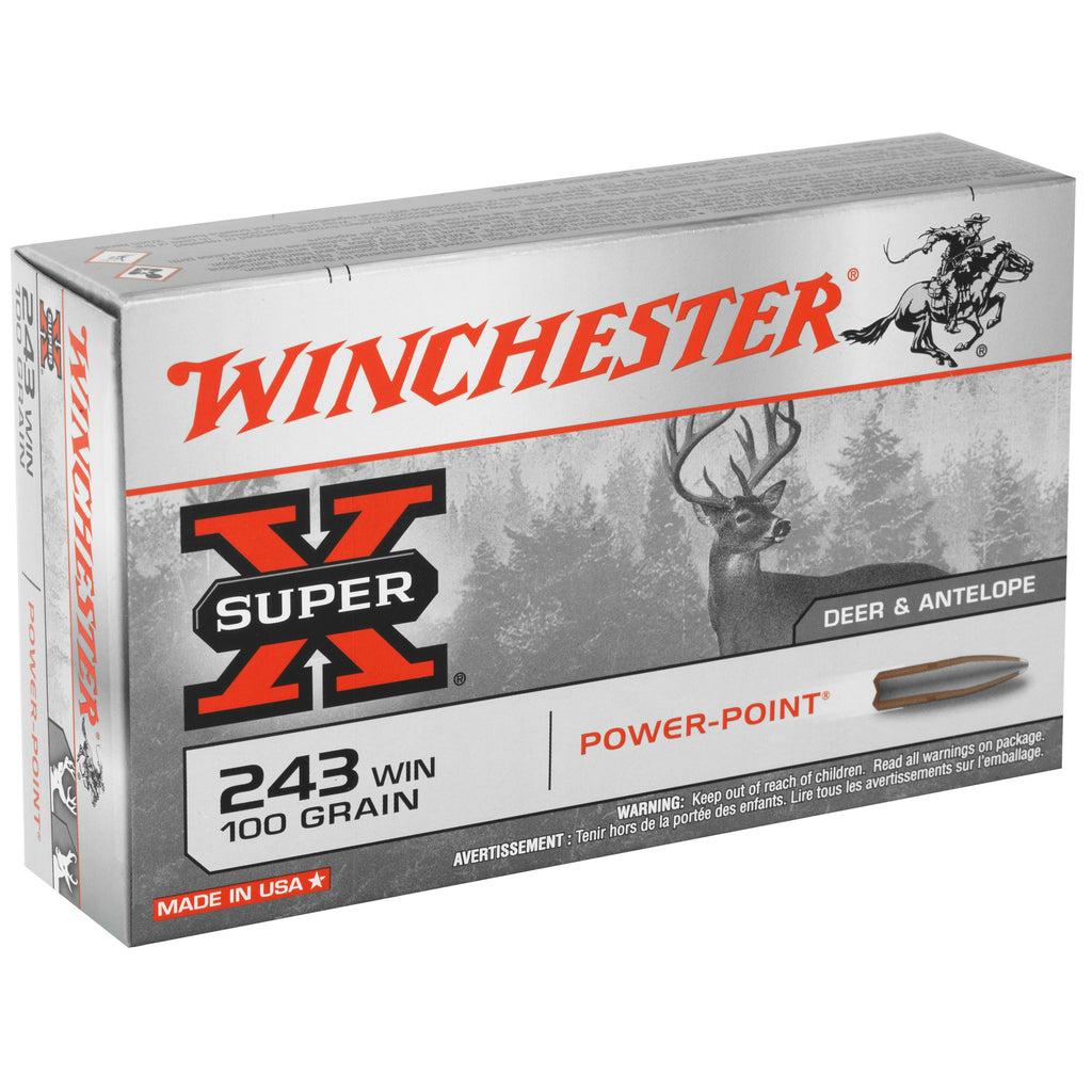 Winchester Ammunition Power Point 243 Winchester 100 Grain Centerfire Rifle Ammo (20 Rounds per Box)