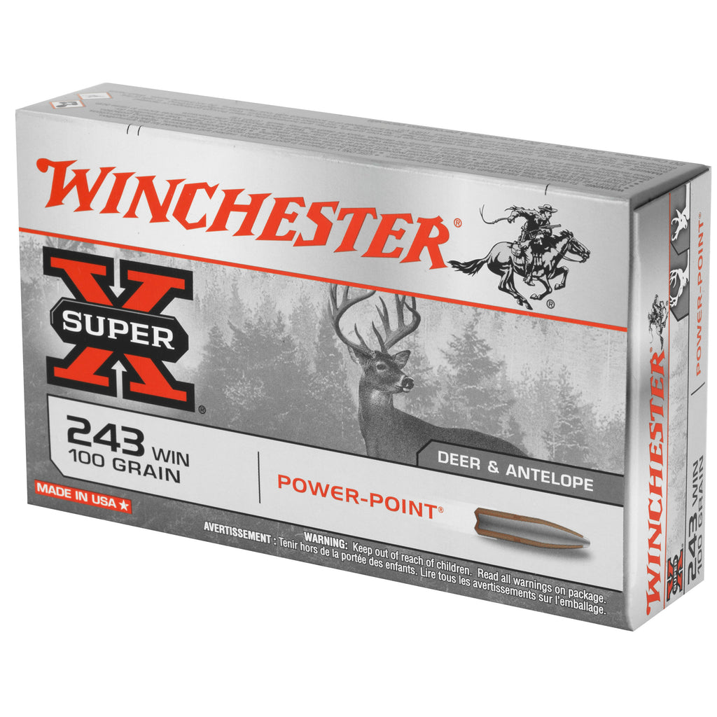 Winchester Ammunition Power Point 243 Winchester 100 Grain Centerfire Rifle Ammo (20 Rounds per Box)