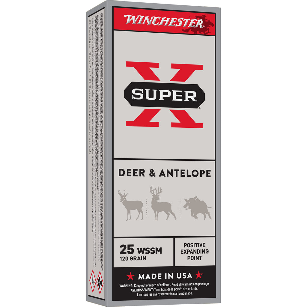 Winchester Ammunition Power Point 25 Winchester Super Short Magnum 120-Grain Positive Expanding Point - Box of 20