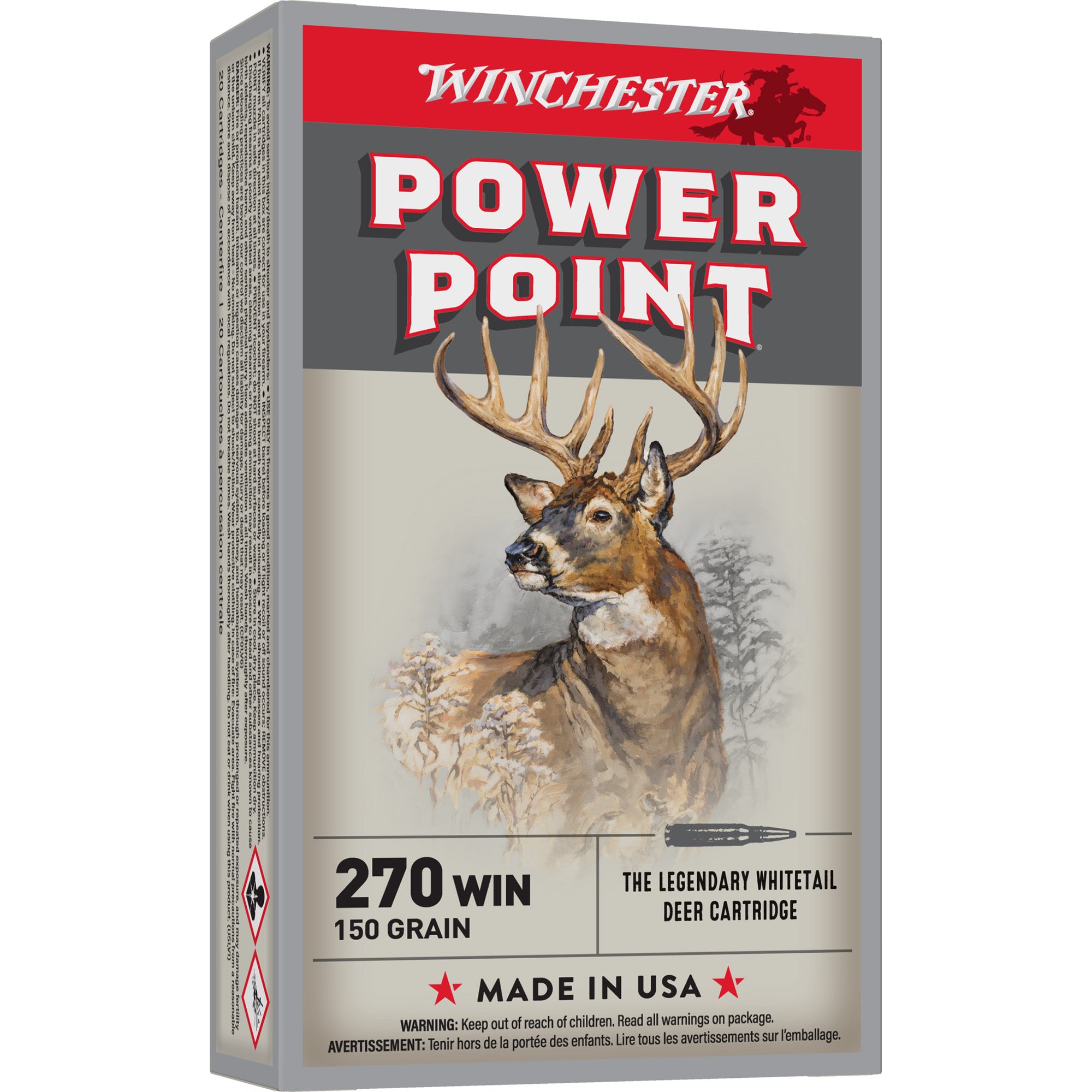 Winchester Ammunition Power Point .270 Winchester 150-Grain Rifle Ammunition (20 Rounds per Box)