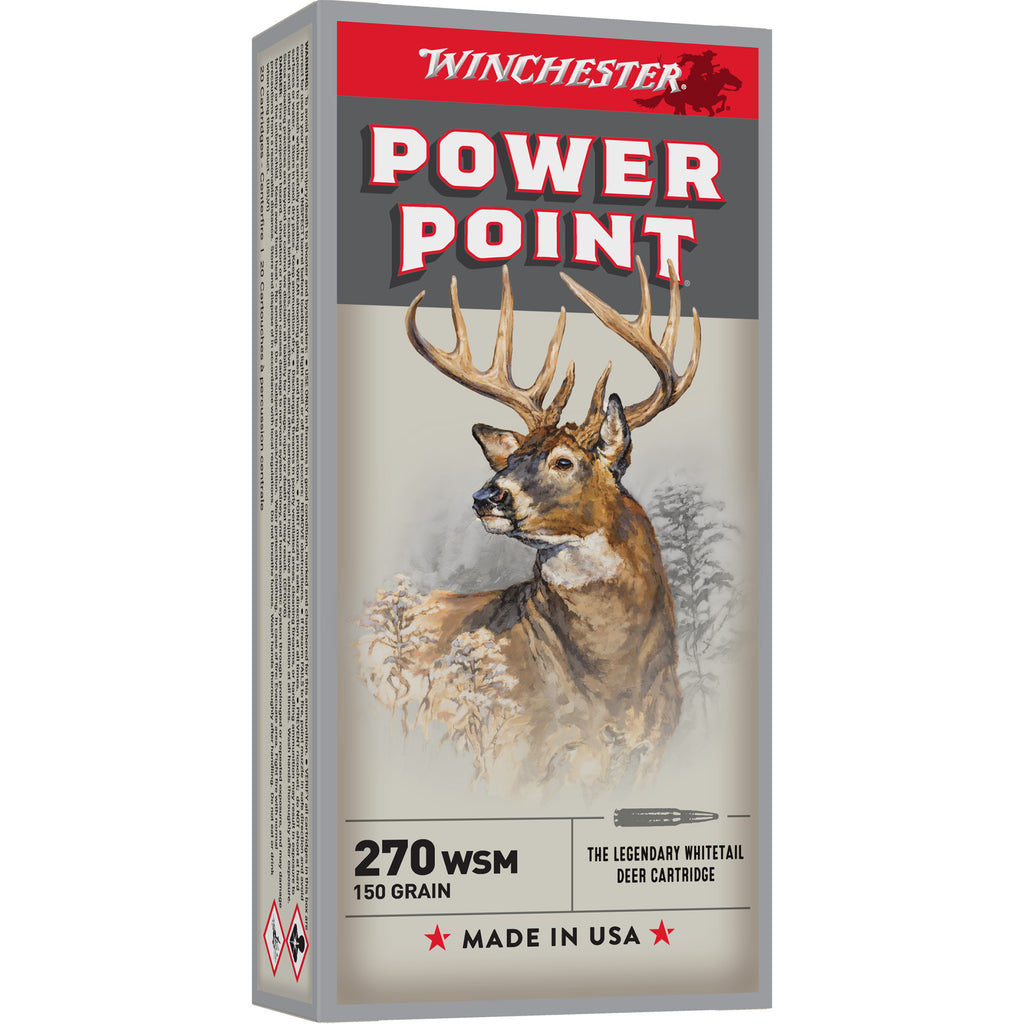 Winchester Ammunition Power Point .270 Winchester Short Magnum 150 Grain, 20 Rounds
