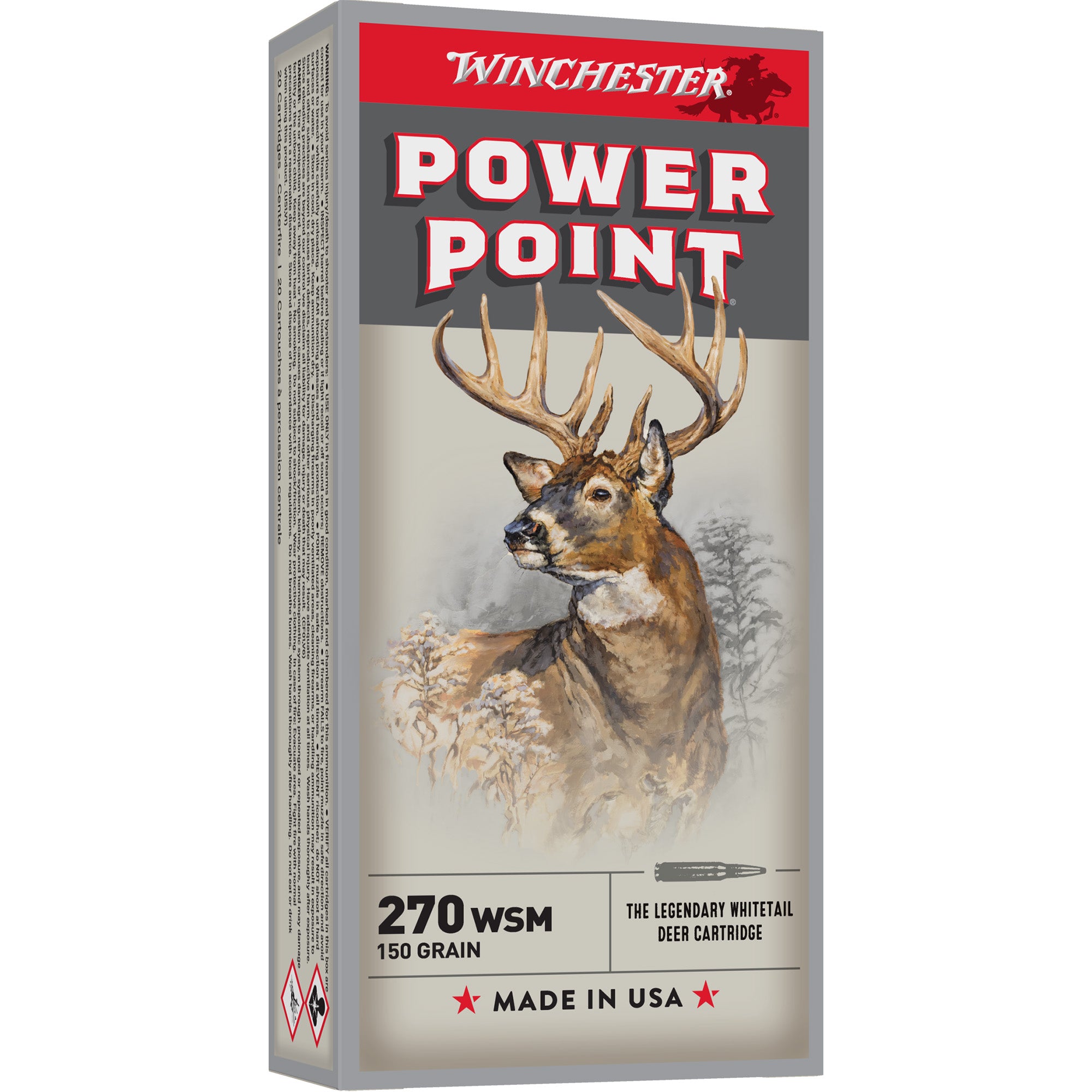 Winchester Ammunition Power Point .270 Winchester Short Magnum 150 Grain, 20 Rounds