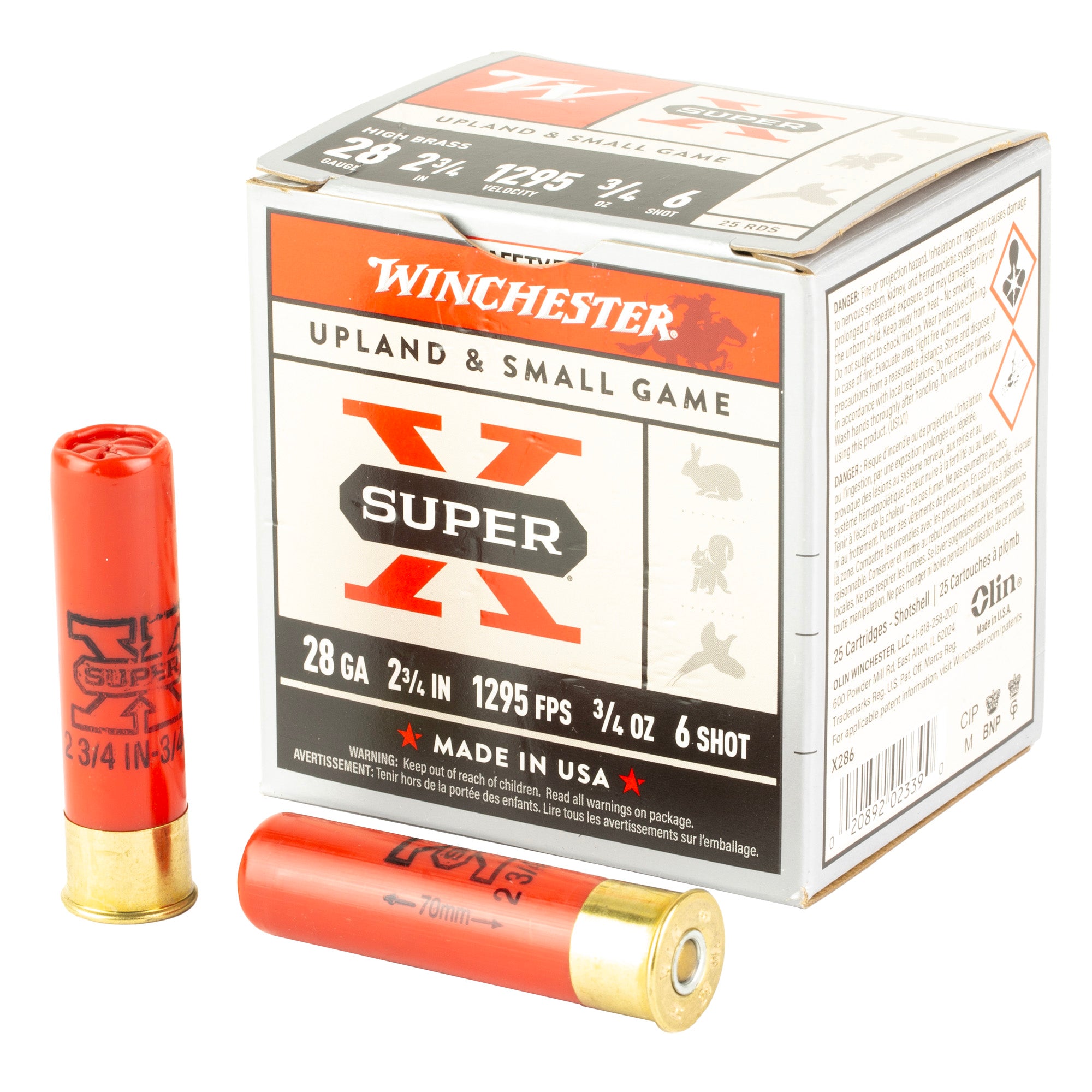 Winchester Ammunition Power Point 28 Gauge #6 Shotgun Shells - 3/4 oz, 25 Rounds per Box