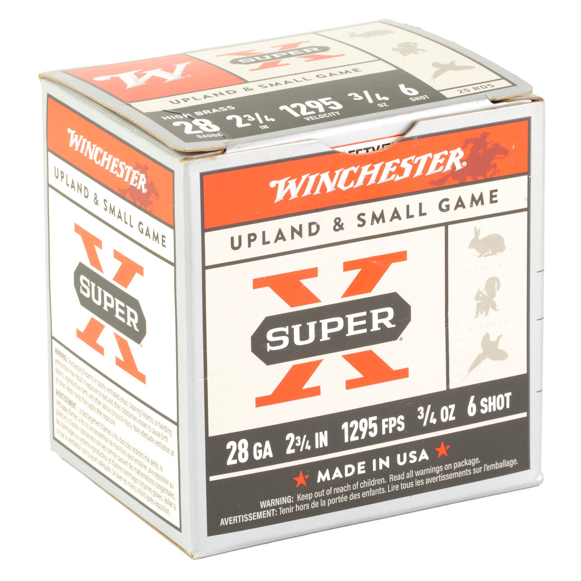 Winchester Ammunition Power Point 28 Gauge #6 Shotgun Shells - 3/4 oz, 25 Rounds per Box