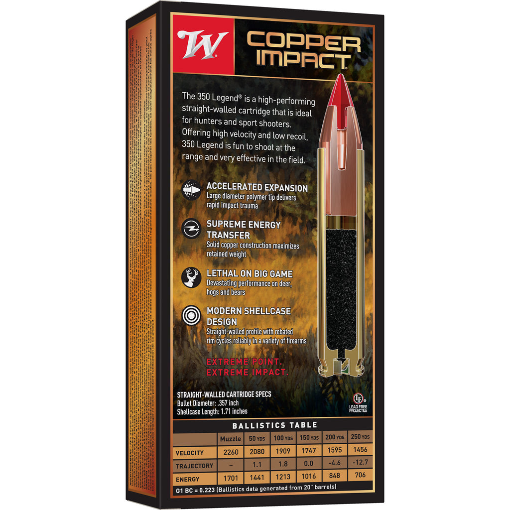 Winchester Ammunition Deer Season XP Copper 350 Legend 150 Grain Polymer Tip - 20 Rounds