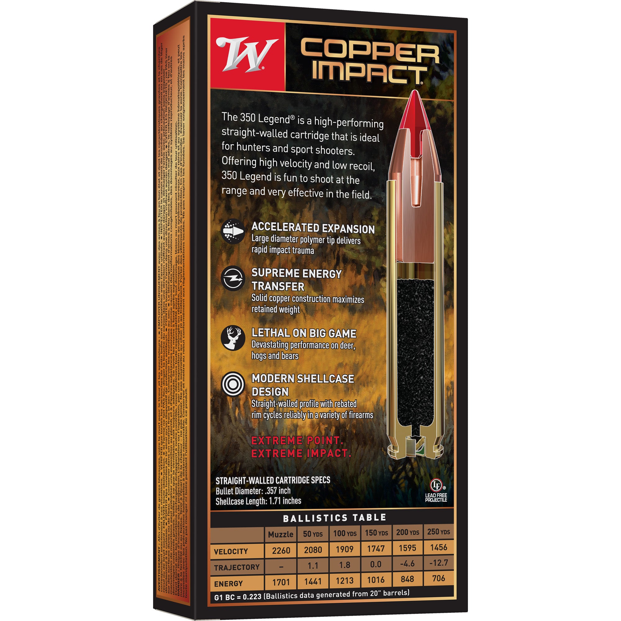 Winchester Ammunition Deer Season XP Copper 350 Legend 150 Grain Polymer Tip - 20 Rounds
